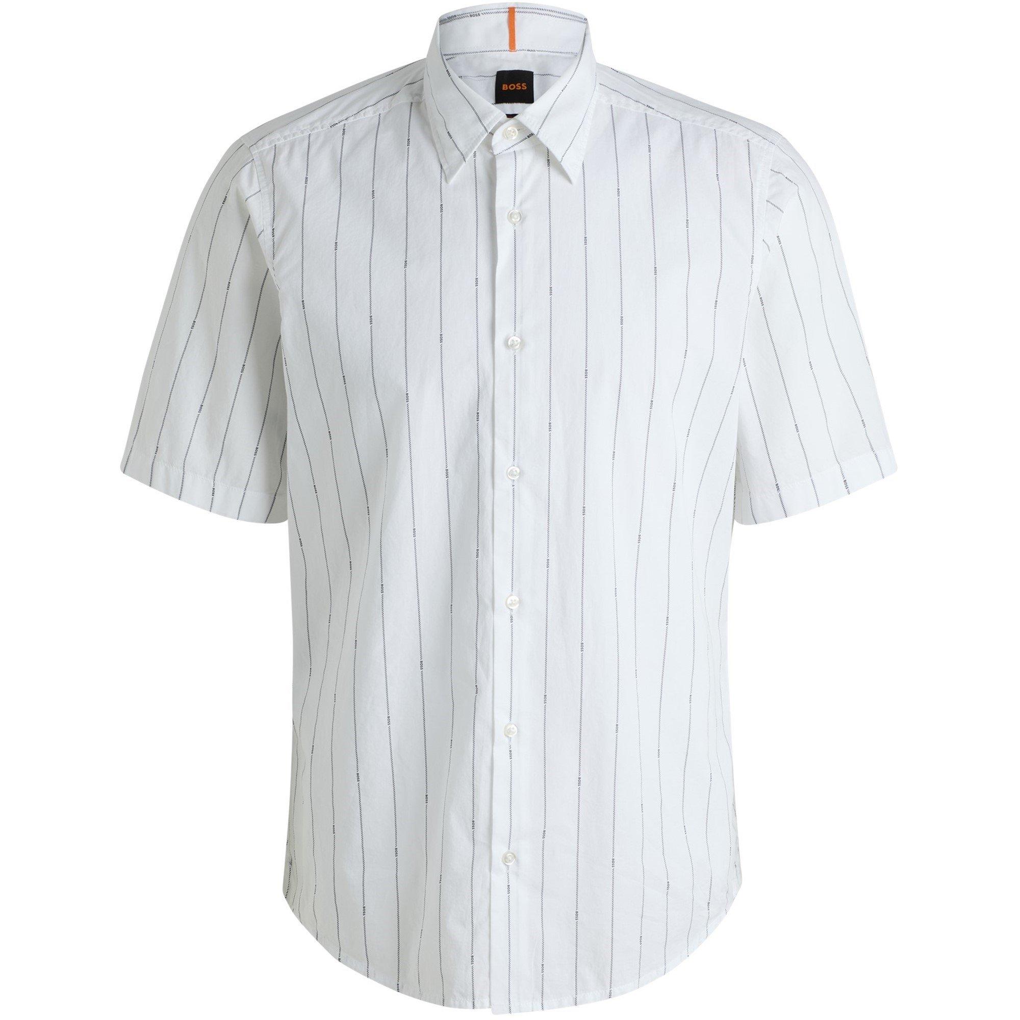 White 100 - Boss - Men's Rash Stripe Short-Sleeve Patterned Shirt - 1