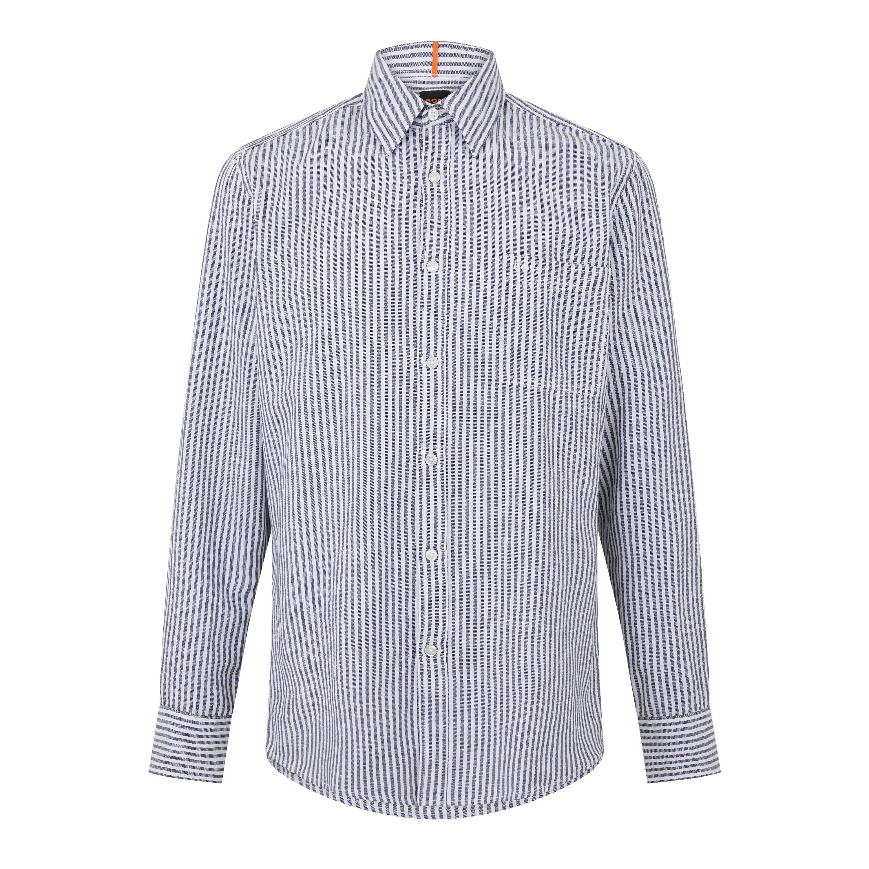 Boss Men's Relegant Stripe Patterned Long-Sleeve Shirt