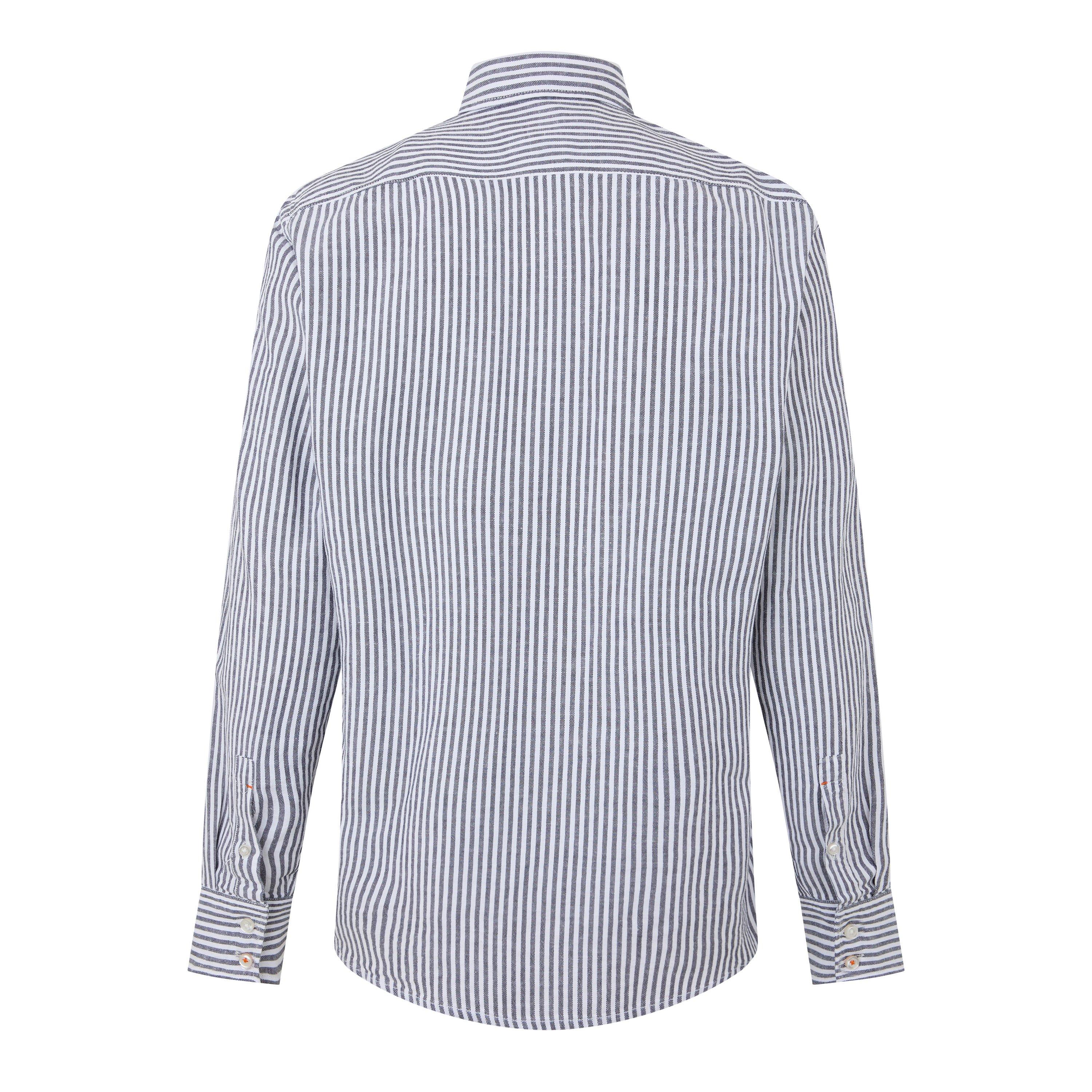 White 100 - Boss - Men's Relegant Stripe Patterned Long-Sleeve Shirt - 2