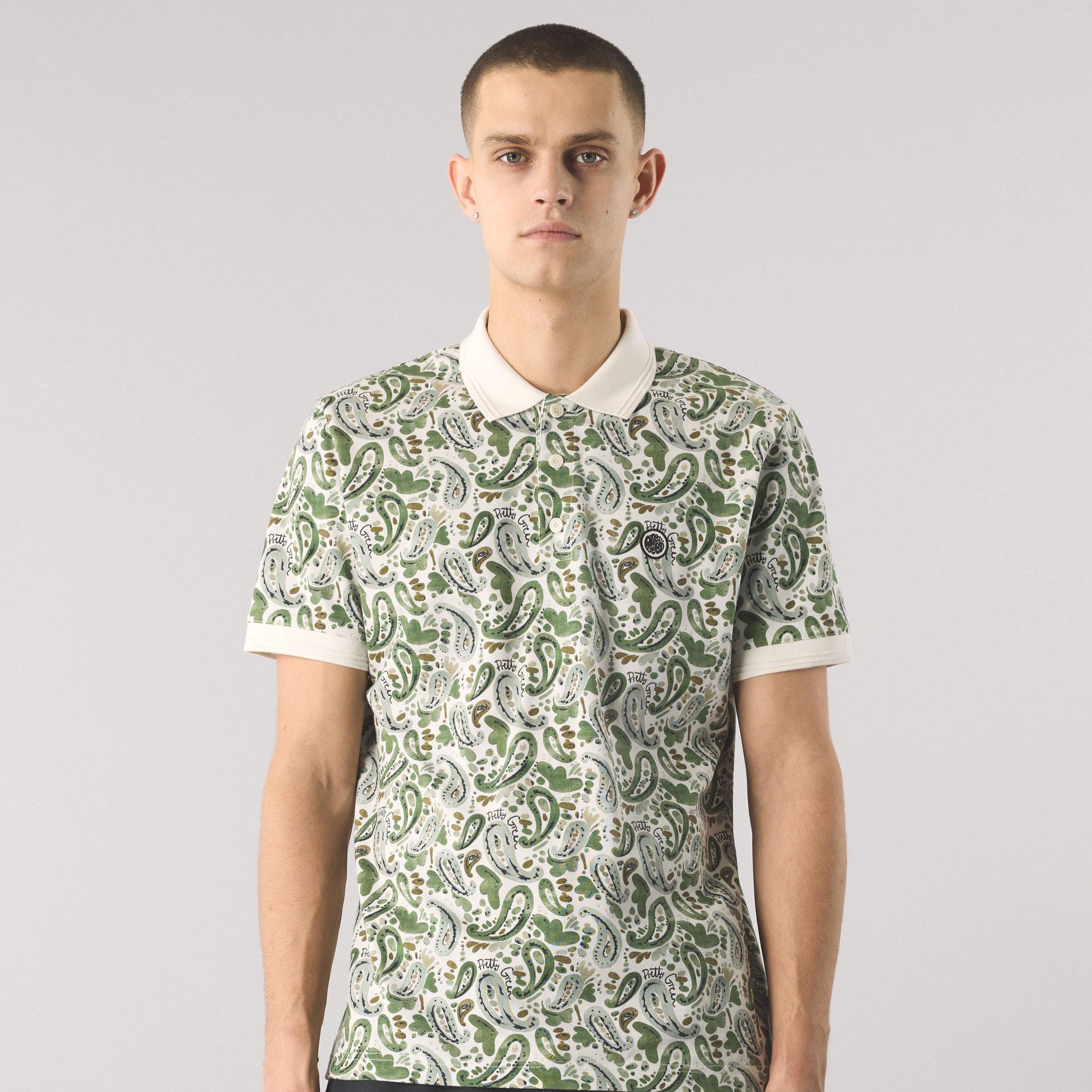 Stein - Pretty Green - Men's Aquarelle Paisley Short-Sleeve Polo Shirt - 3