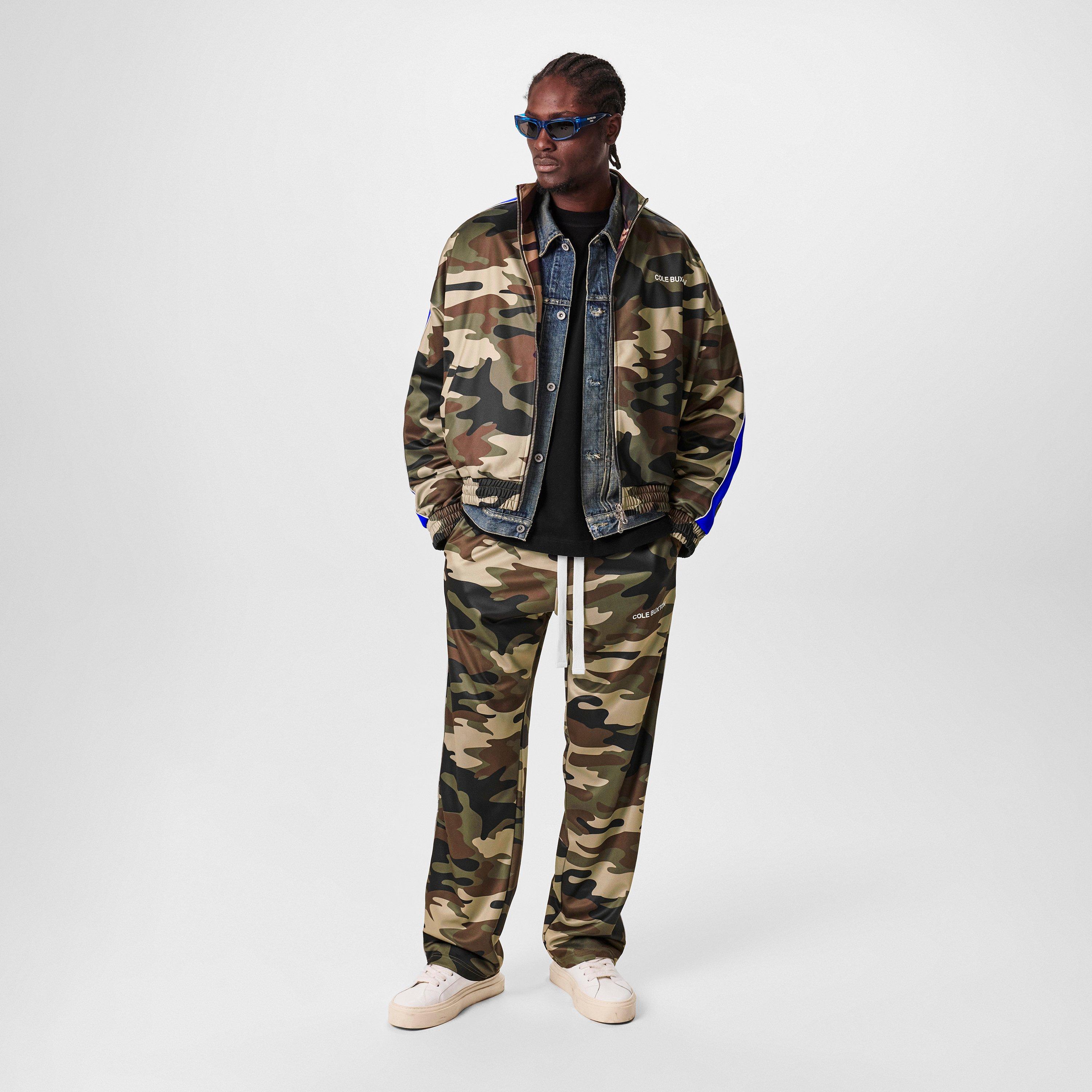 Cole Buxton Men's Camo Zip-Through Relaxed Fit Tracksuit Top