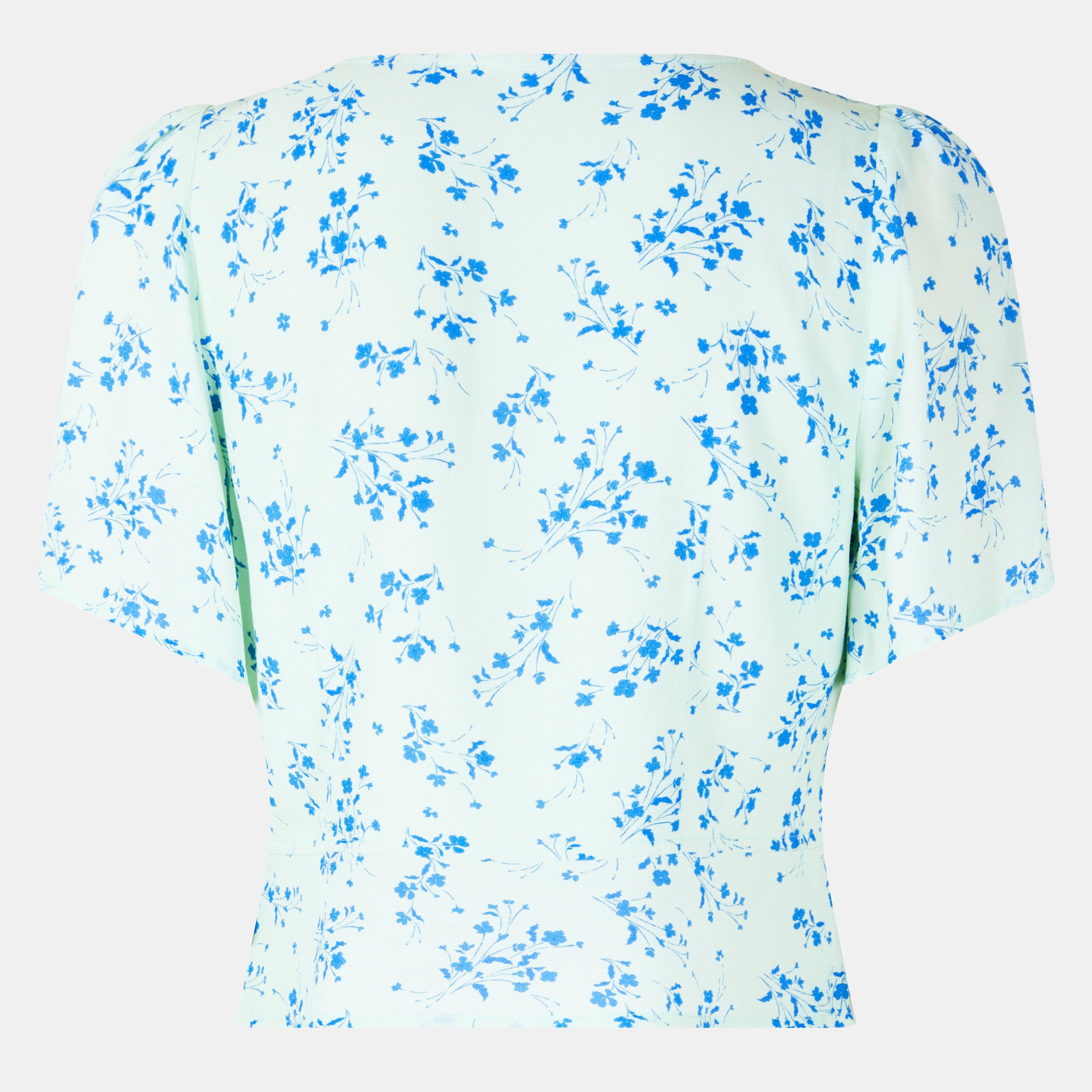 Seaglass Ditsy - Jack Wills - Women's JW Keyhole Short-Sleeve Blouse - 2