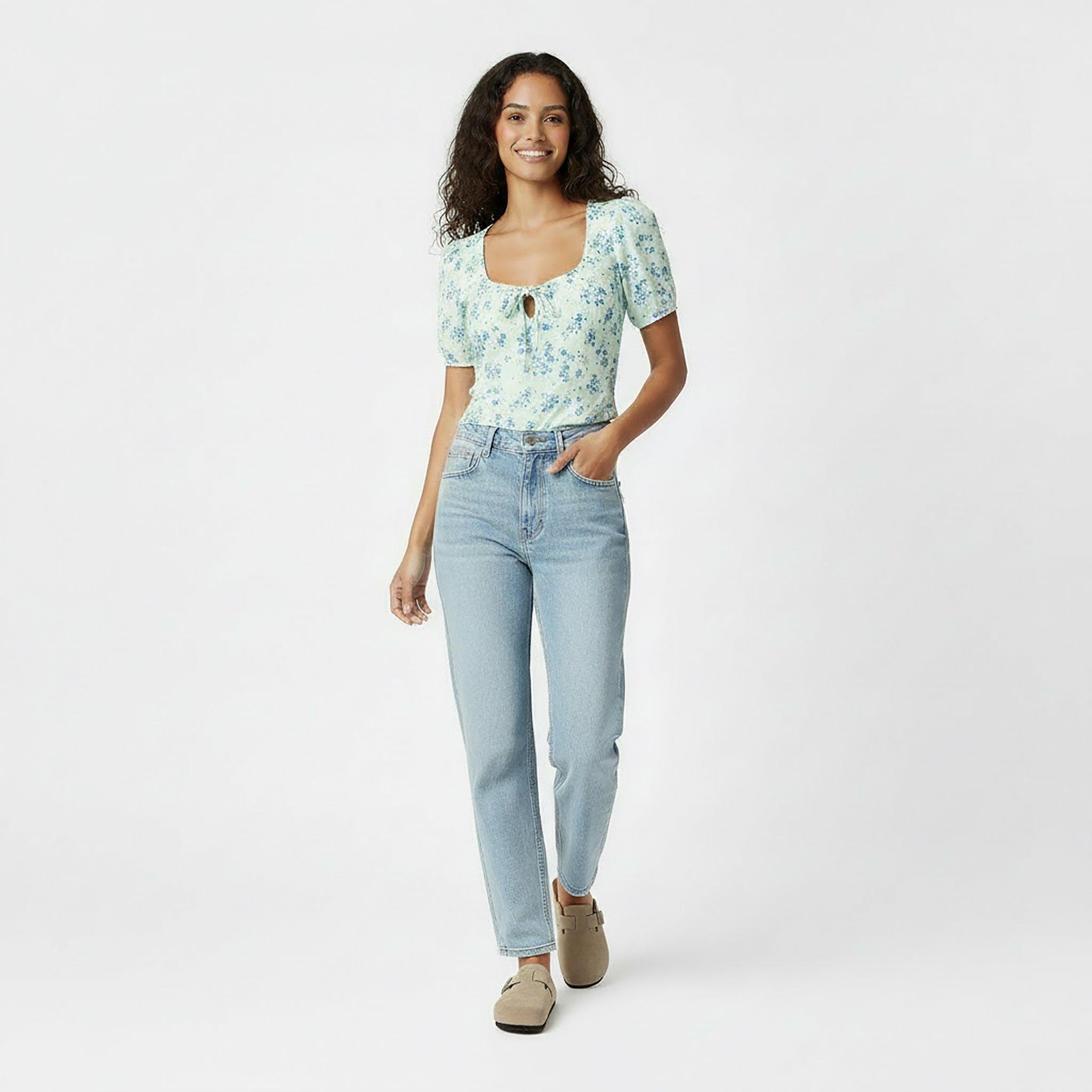 Seaglass Ditsy - Jack Wills - Women's JW Keyhole Short-Sleeve Blouse - 5