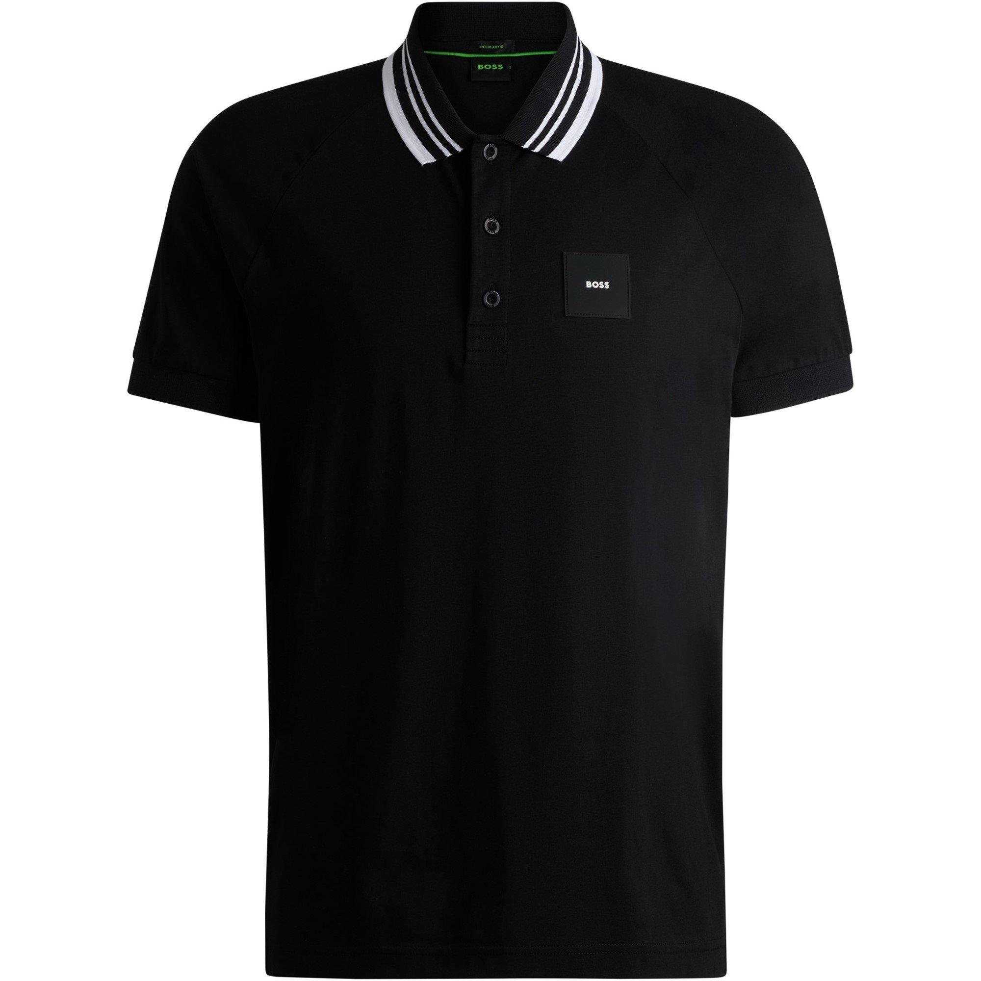 Black 001 - Boss - Men's HBG Paddy Rib Polo Shirt, Sporty Sophistication - 1