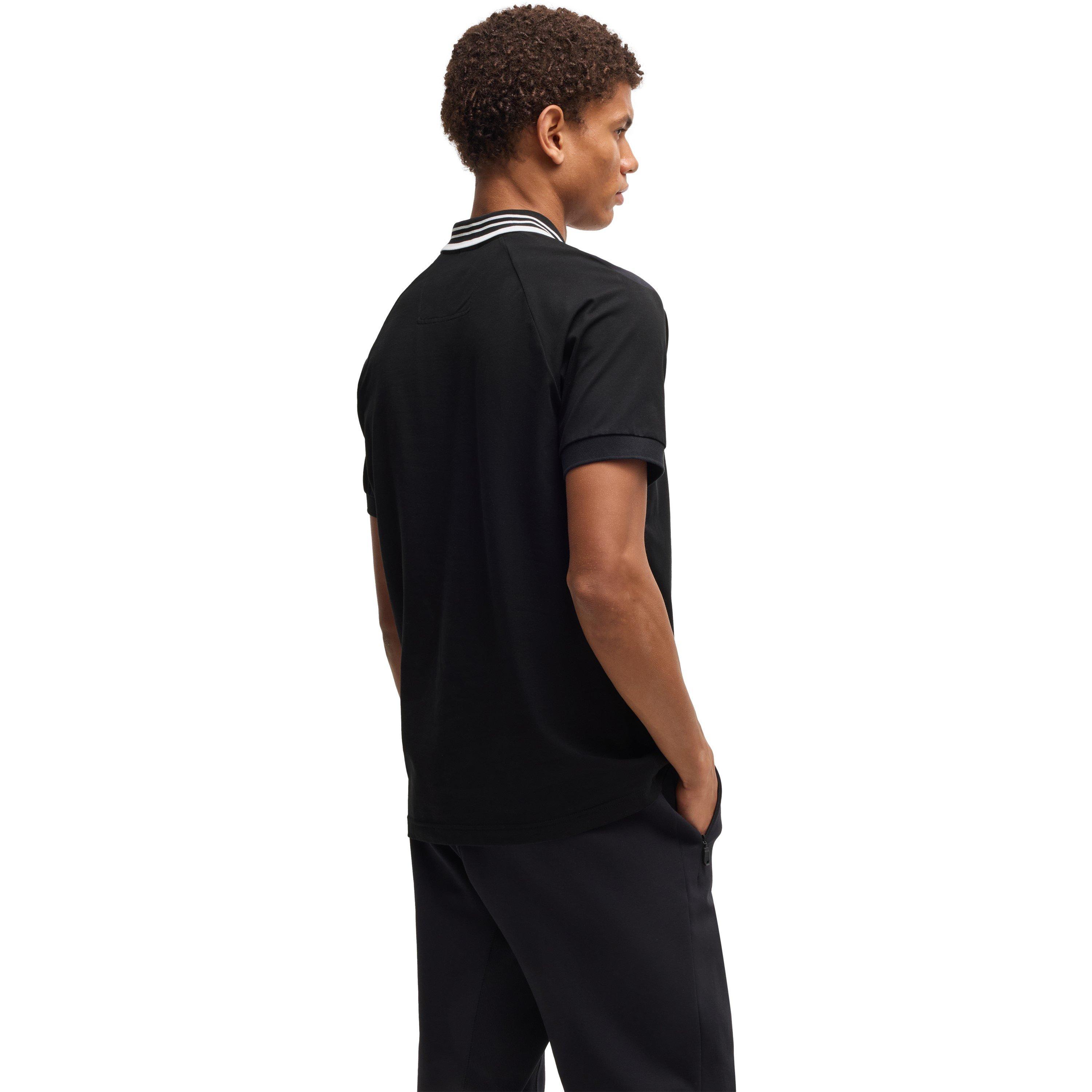 Black 001 - Boss - Men's HBG Paddy Rib Polo Shirt, Sporty Sophistication - 4