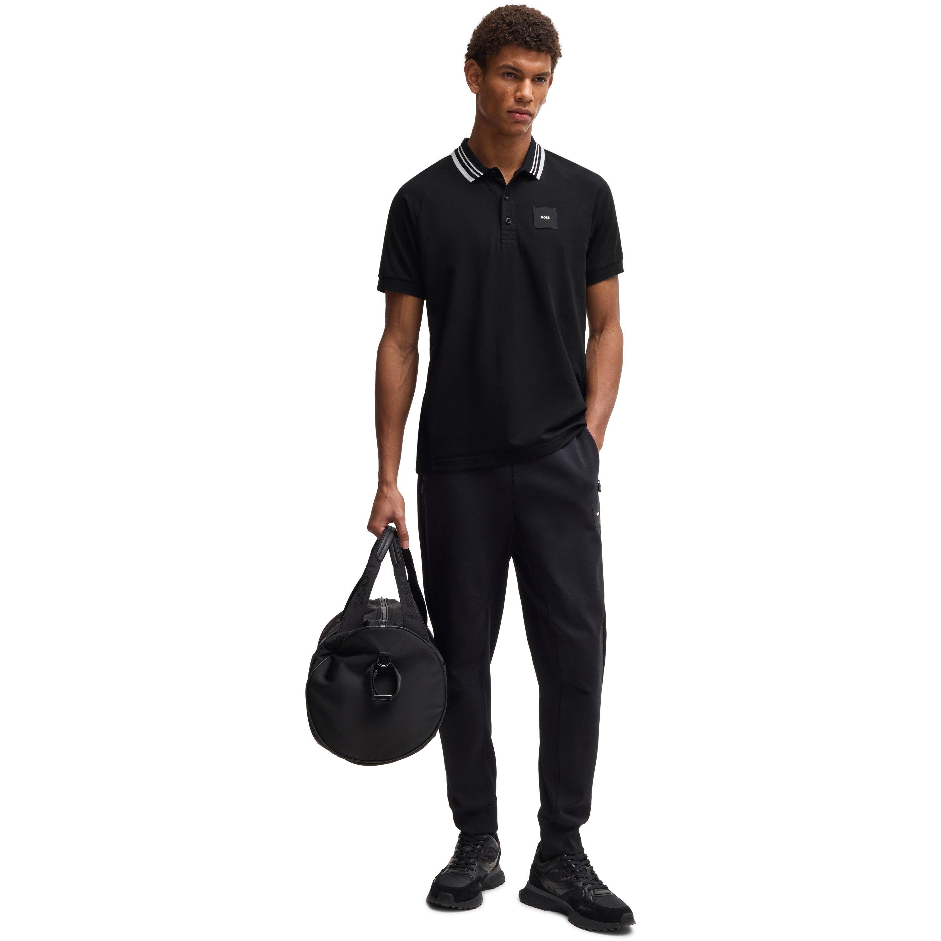 Black 001 - Boss - Men's HBG Paddy Rib Polo Shirt, Sporty Sophistication - 6