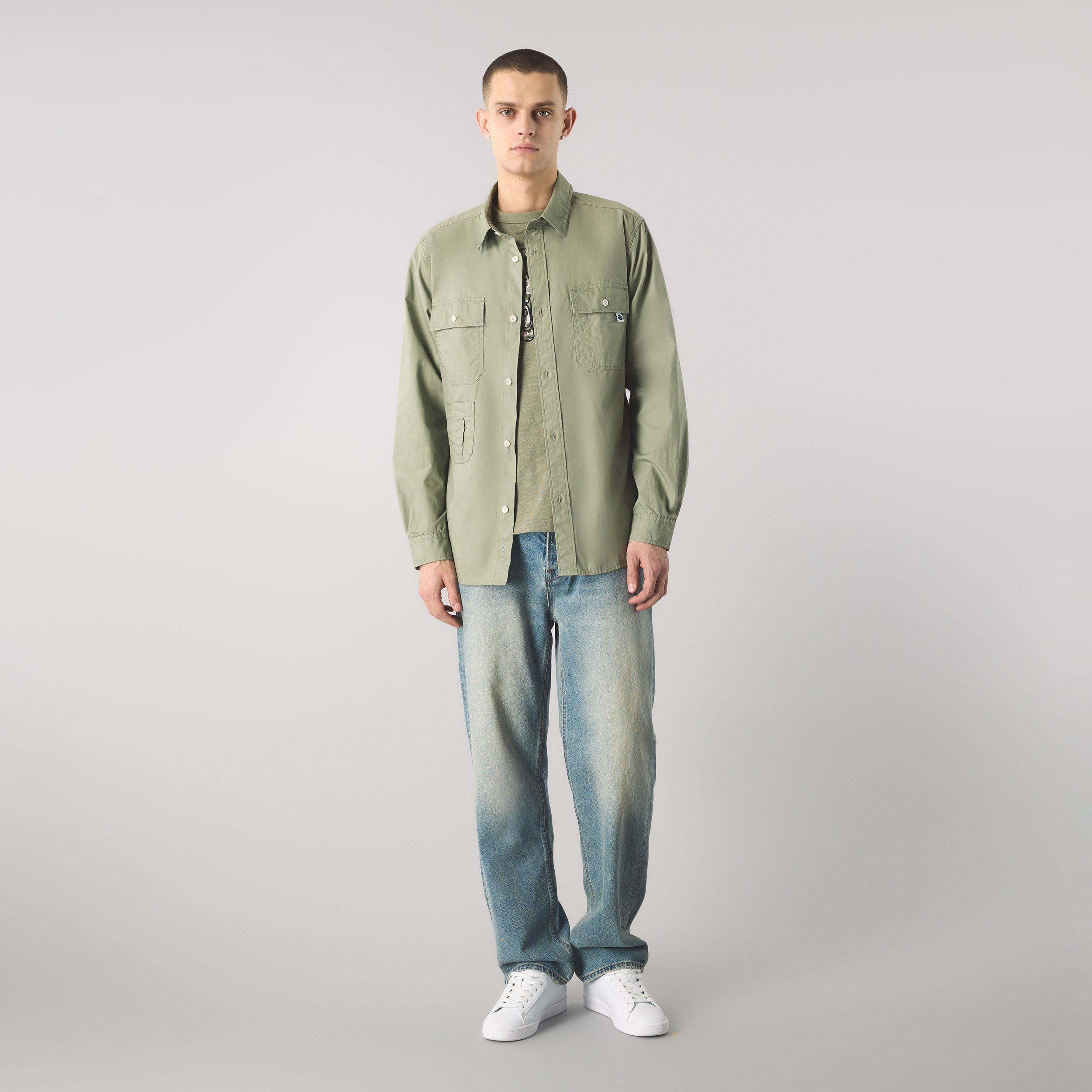 Grøn - Pretty Green - Men's Brentwood Long-Sleeve Plain Shirt - 2