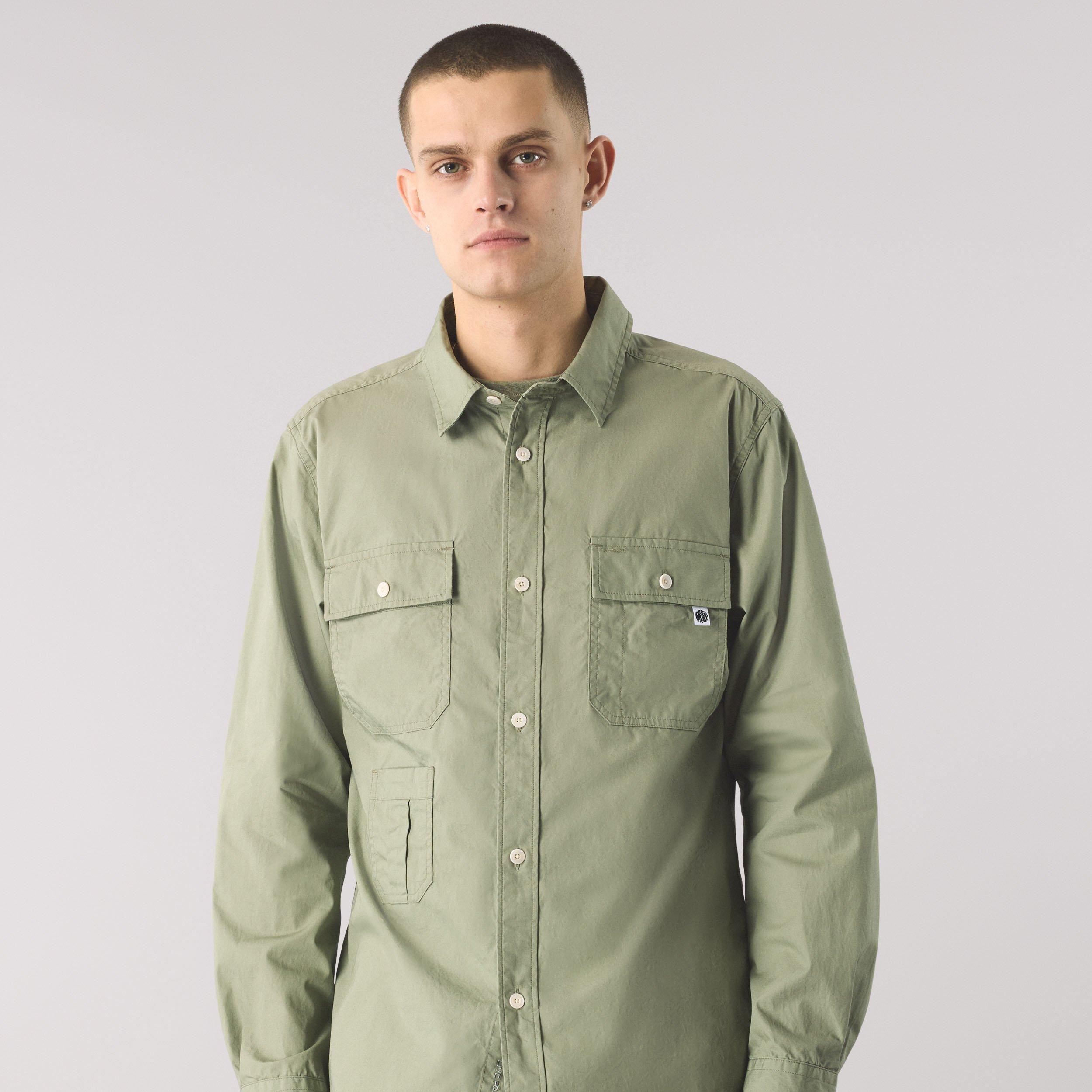 Grøn - Pretty Green - Men's Brentwood Long-Sleeve Plain Shirt - 3