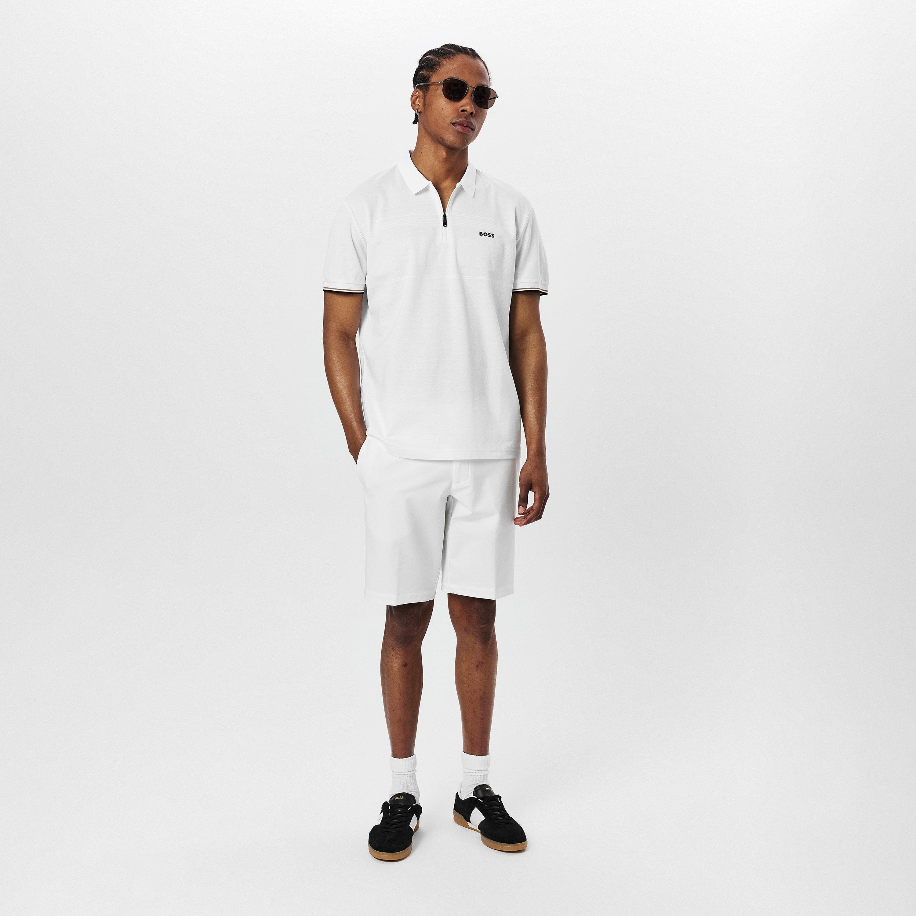 White 100 - Boss - Men's Philix Pima Green Cotton Short Sleeve Polo Shirt - 6