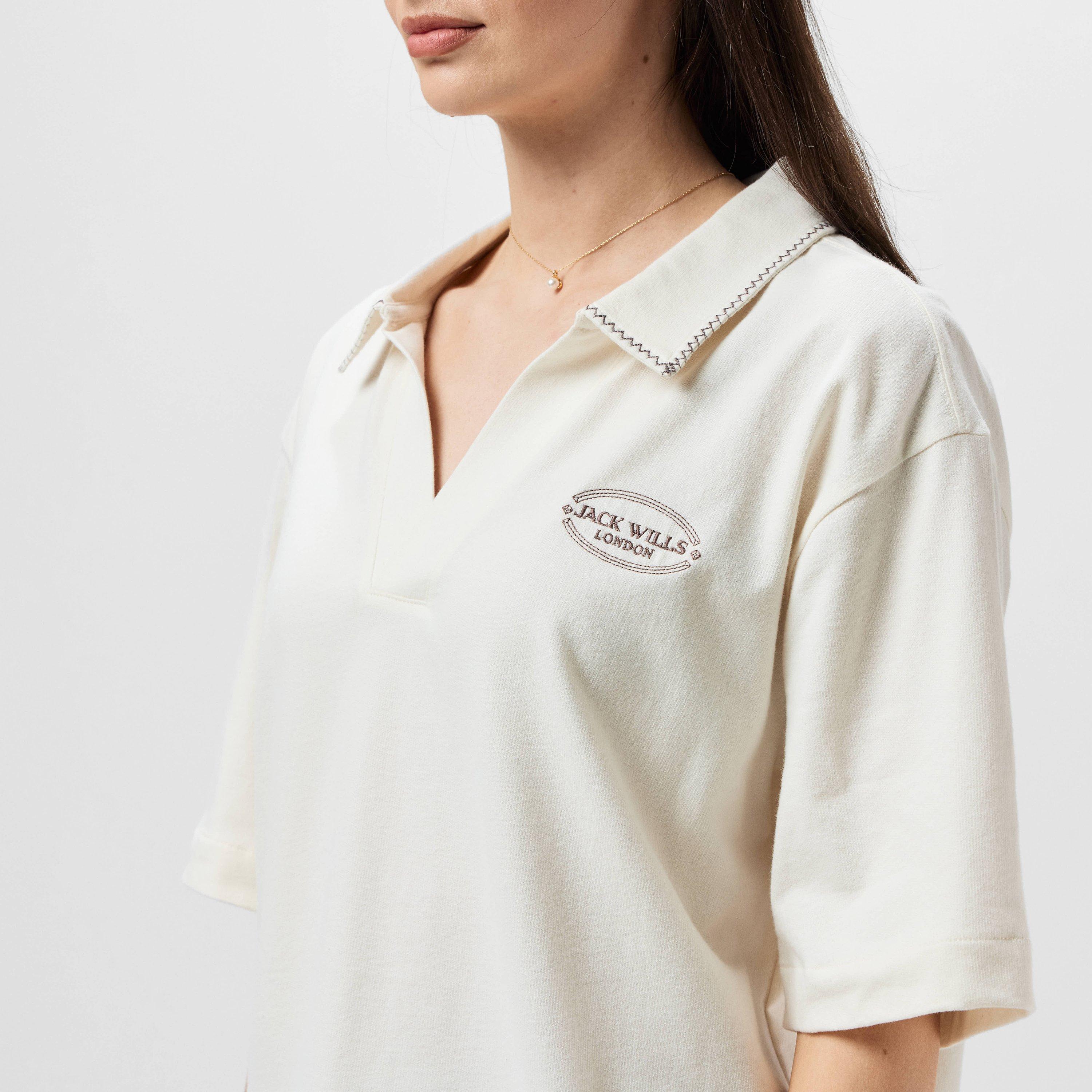 Vintage Weiß - Jack Wills - JW Slouchy Short-Sleeve Polo Shirt - 3