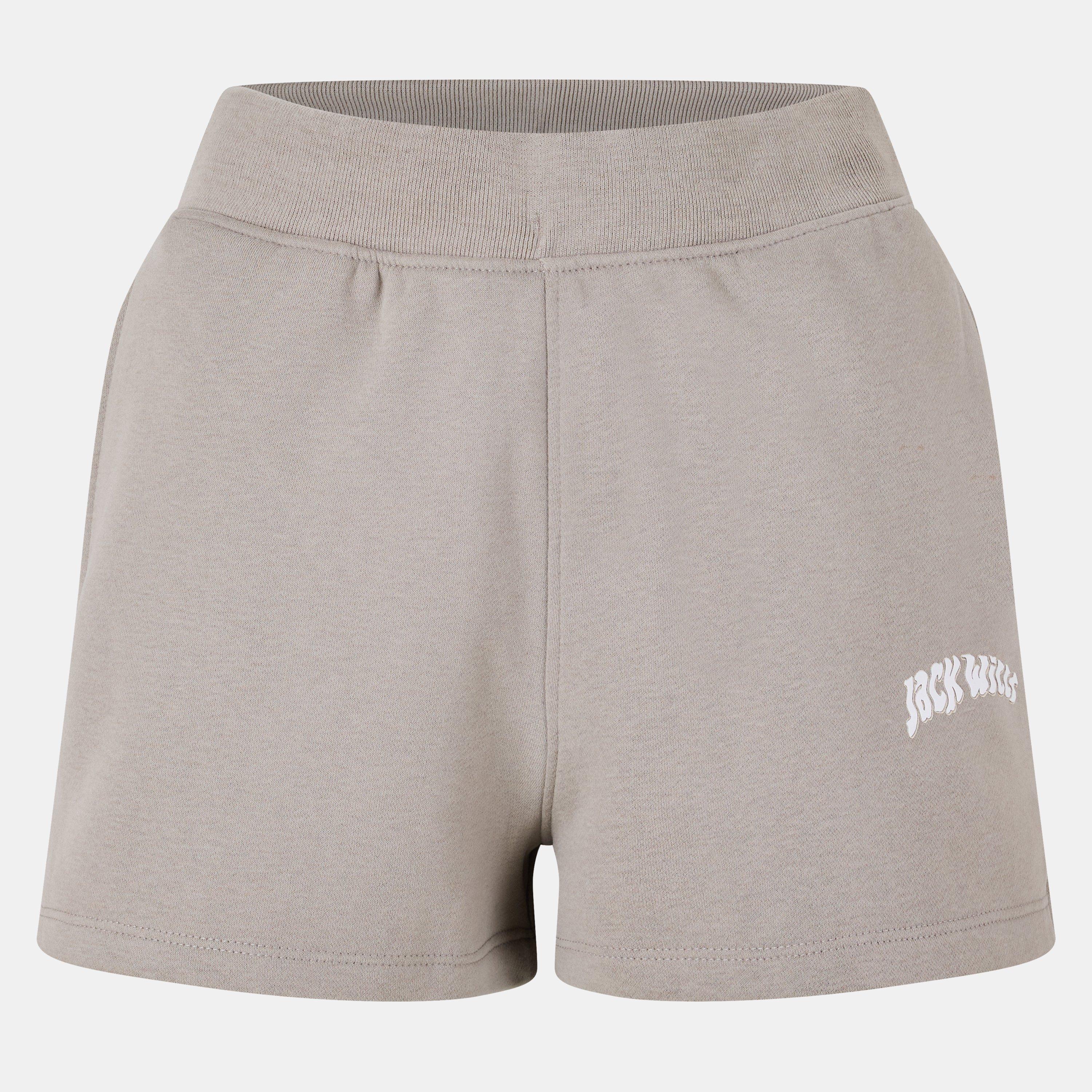 Jack Wills Women's Graphic Fleece Jogger Shorts - Taupe - 12 (M)