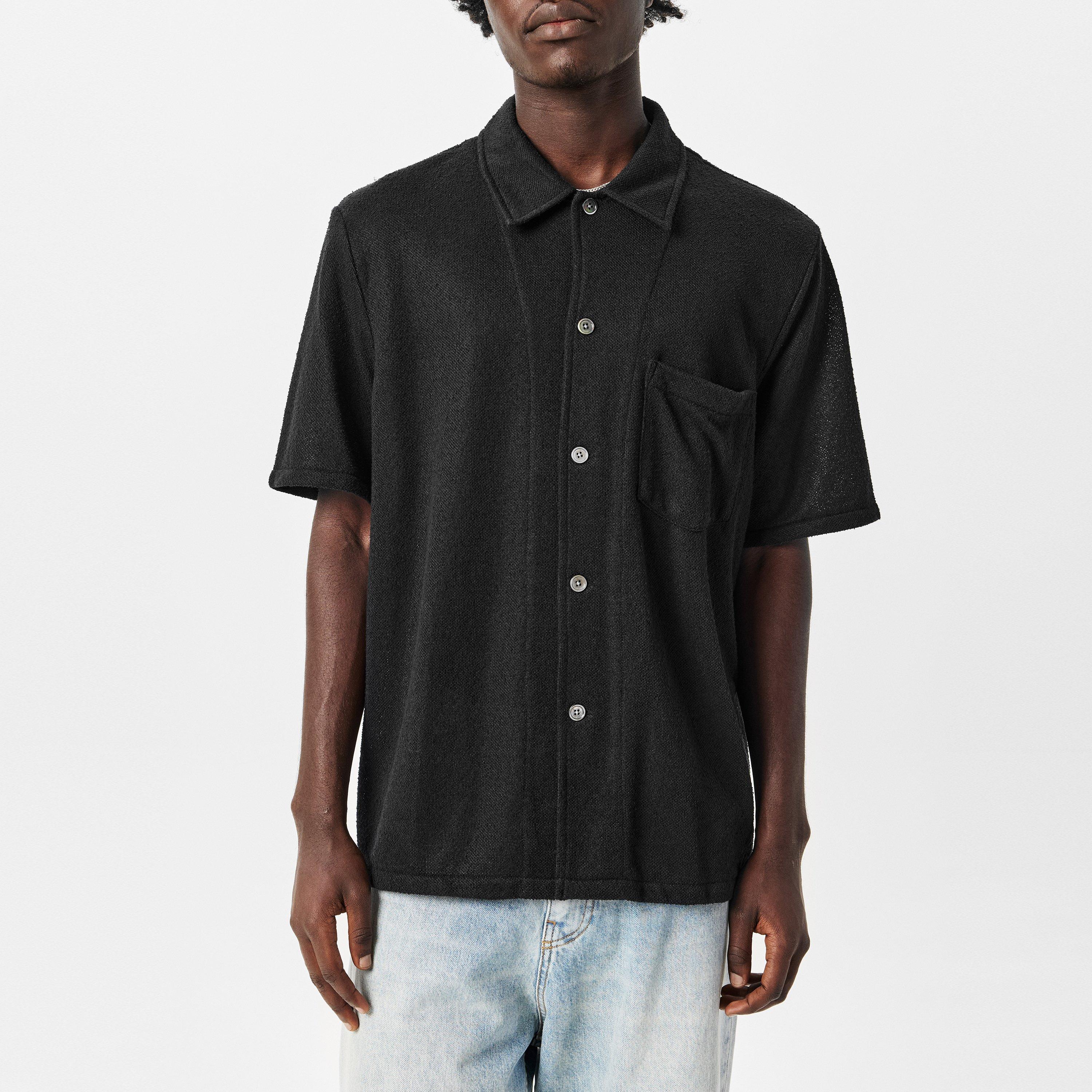 Blk Boucle - Our Legacy - Men's Short Sleeve Plain Shirt - 3