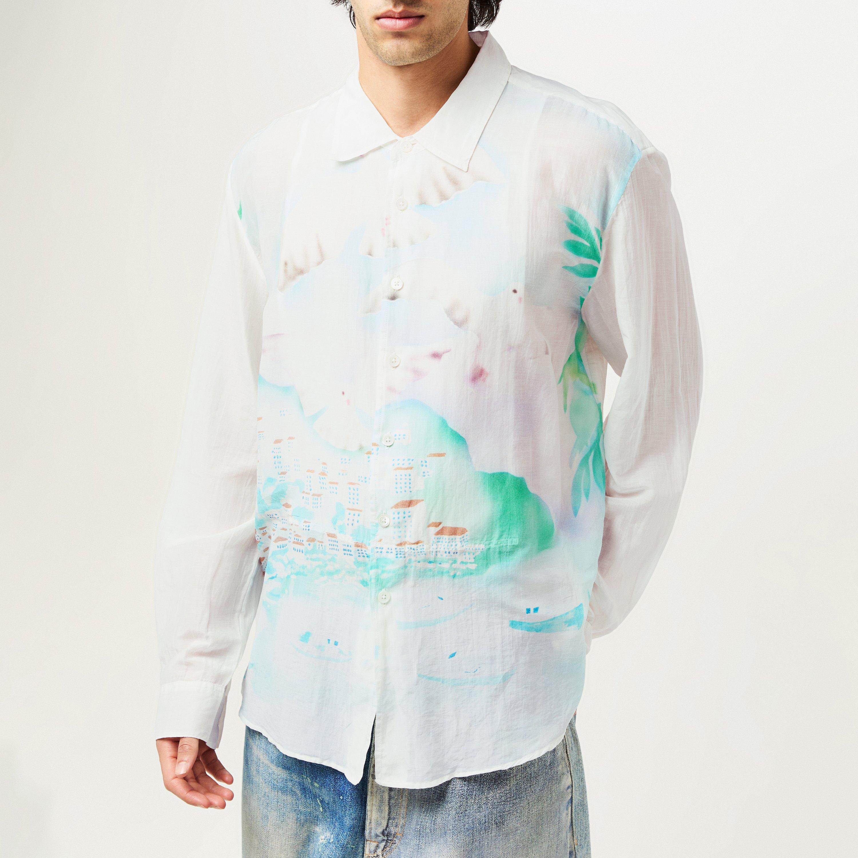 Sea View Wht - Our Legacy - Men's Patterned Long Sleeve Shirt - 3