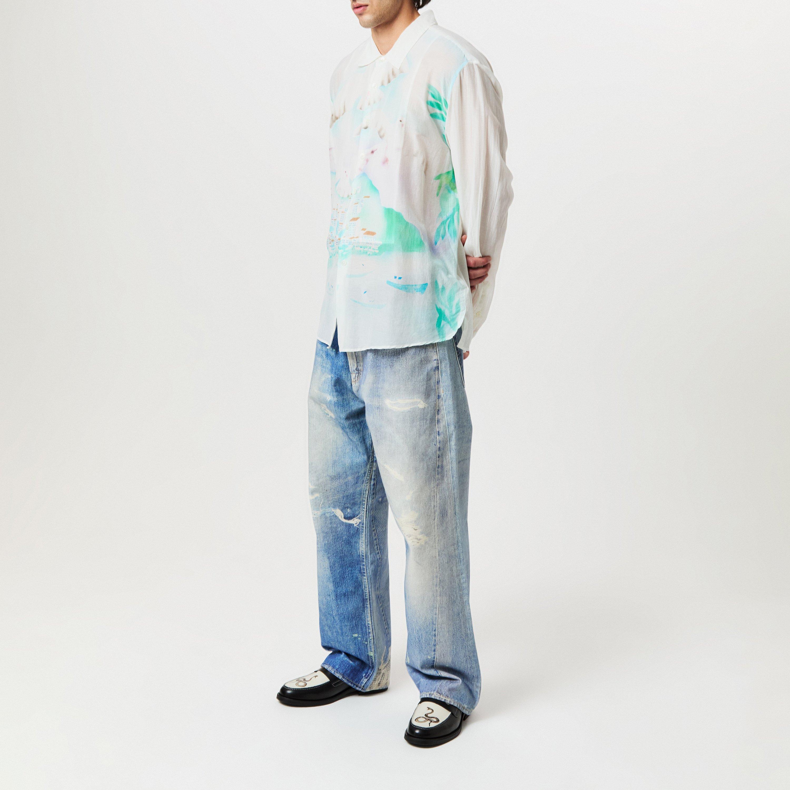 Sea View Wht - Our Legacy - Men's Patterned Long Sleeve Shirt - 6