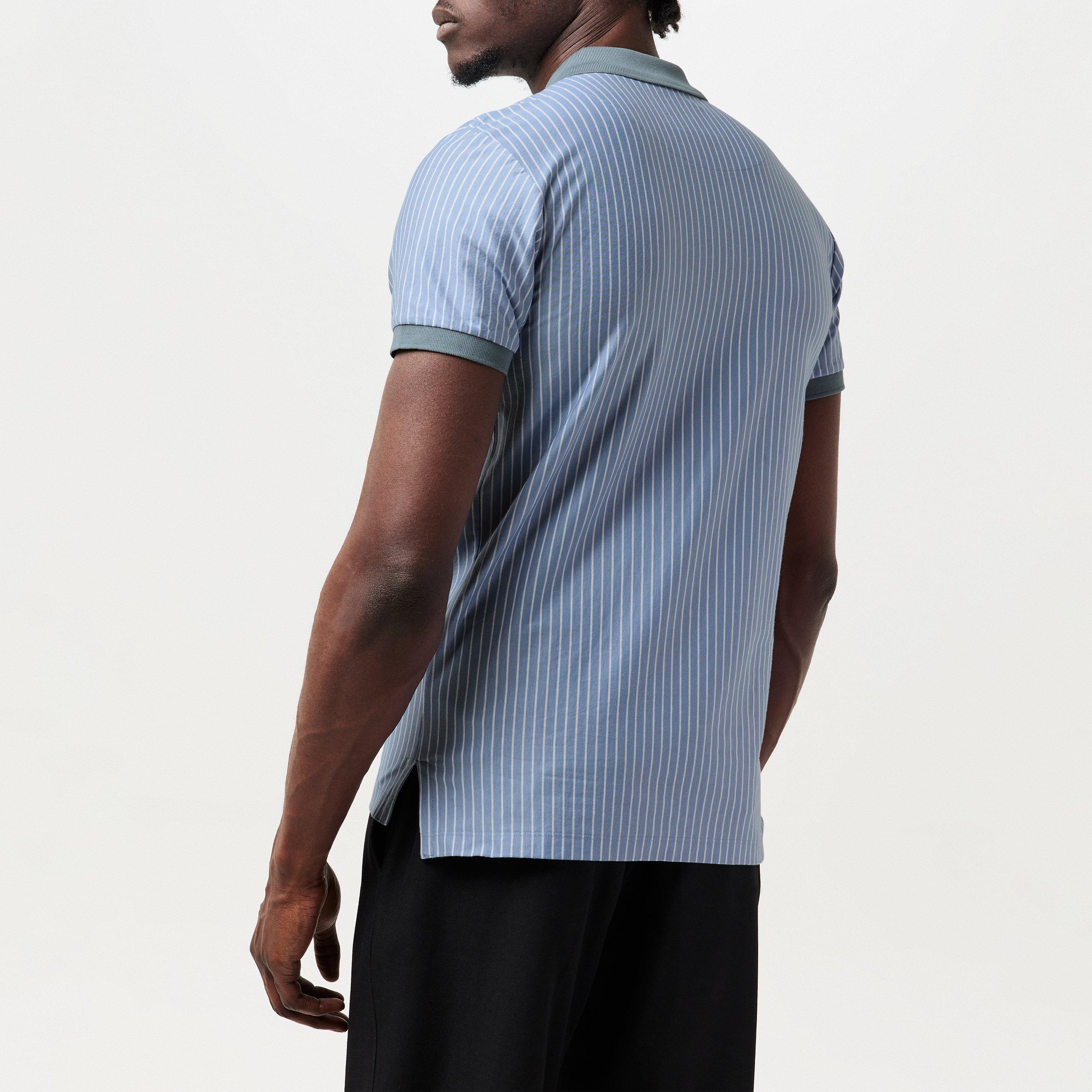 White/Blue - Vivienne Westwood - Men's Striped Short-Sleeve Polo Shirt - 3