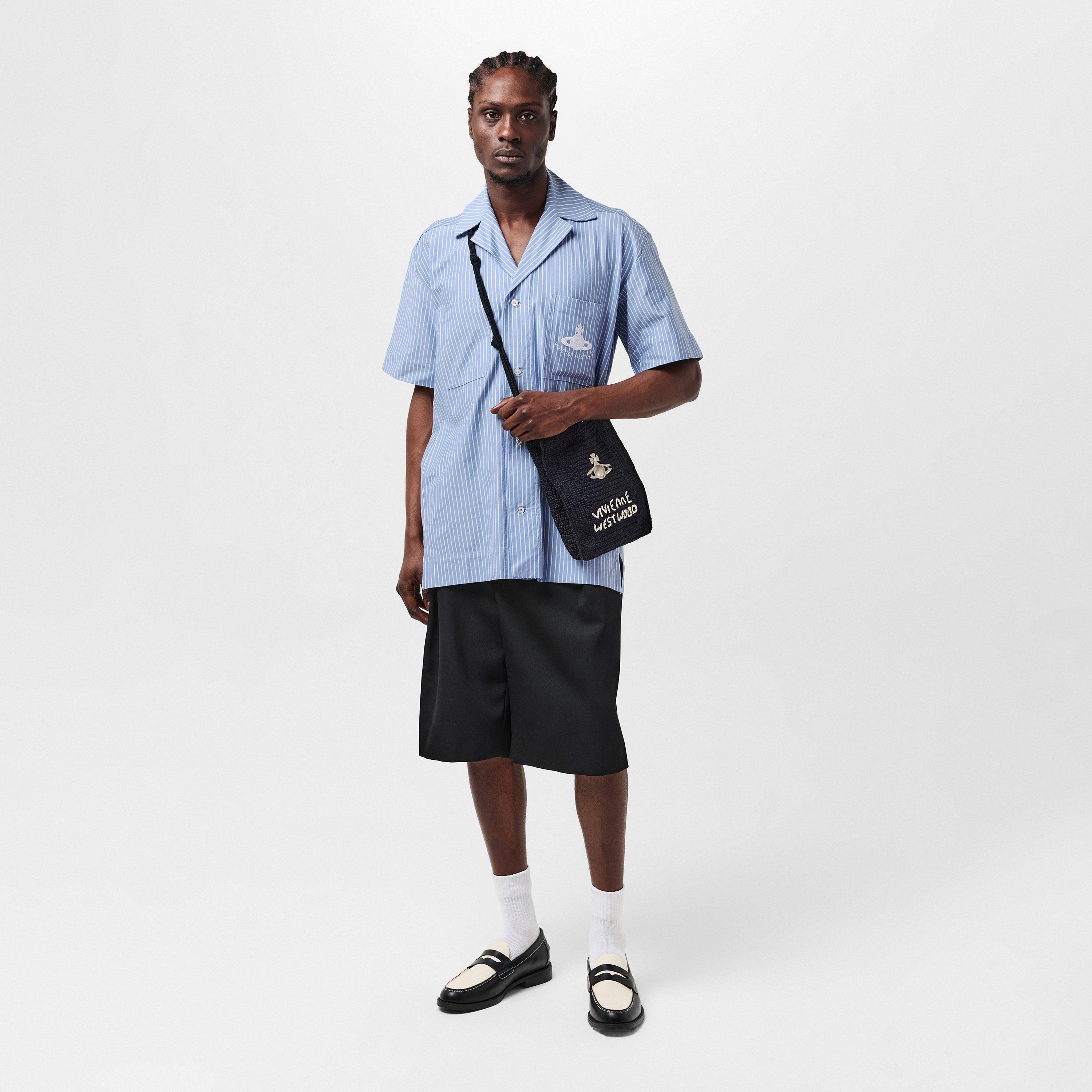 White/Blue - Vivienne Westwood - Men's Short-Sleeve Patterned Shirt - 5