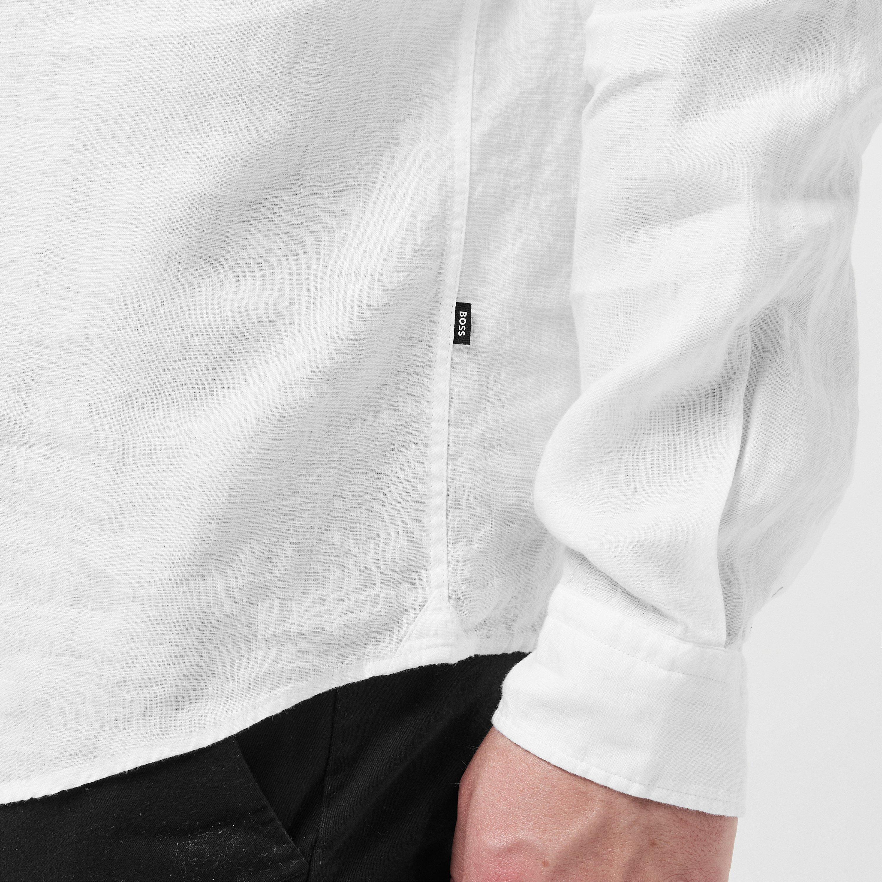 White 100 - Boss - Men's H Liam Long-Sleeve Plain Shirt - 5