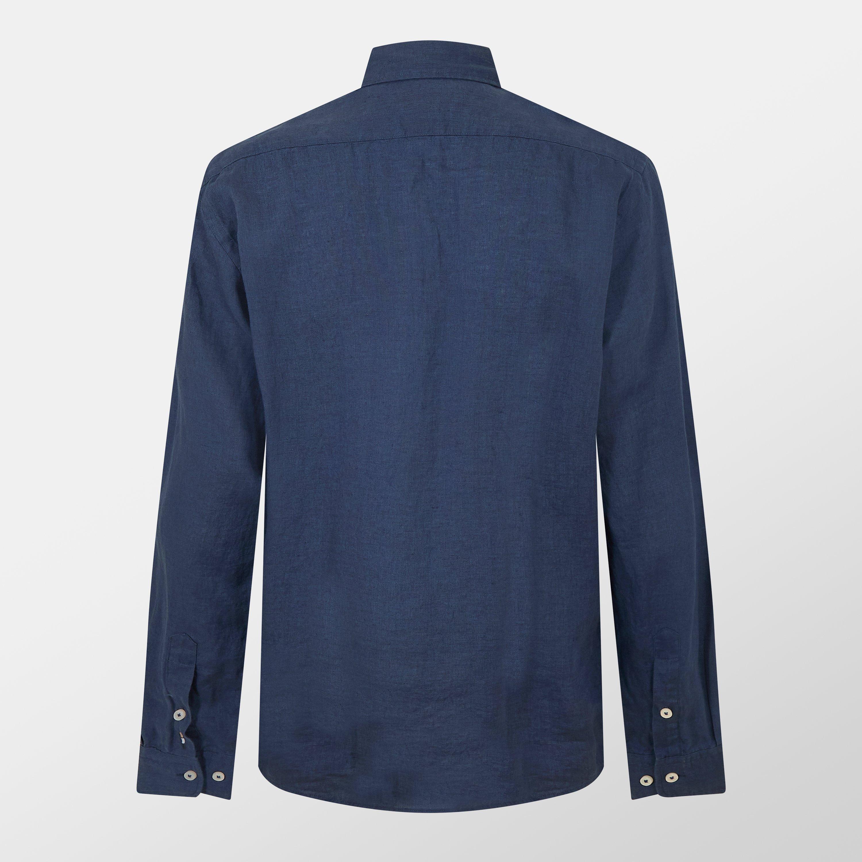 Dark Blue 404 - Boss - Men's H Liam Black Long Sleeve Plain Shirt - 2