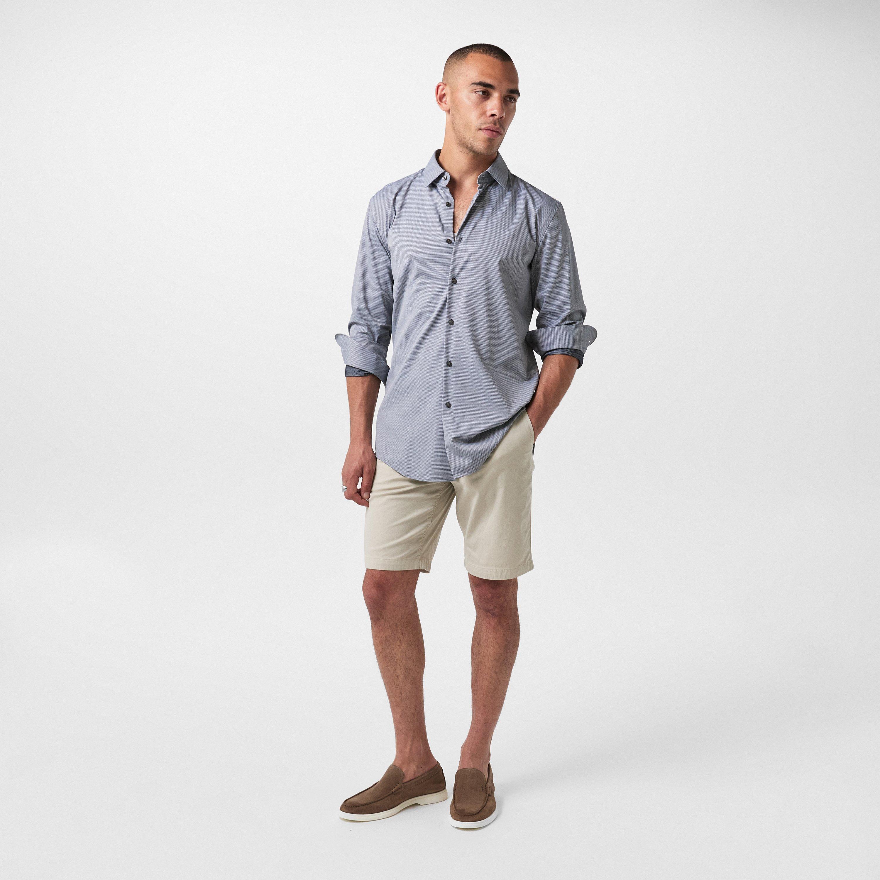 Dark Blue 404 - Boss - Men's HBB PHANK s KentC1 Plain Long-Sleeve Shirt - 6