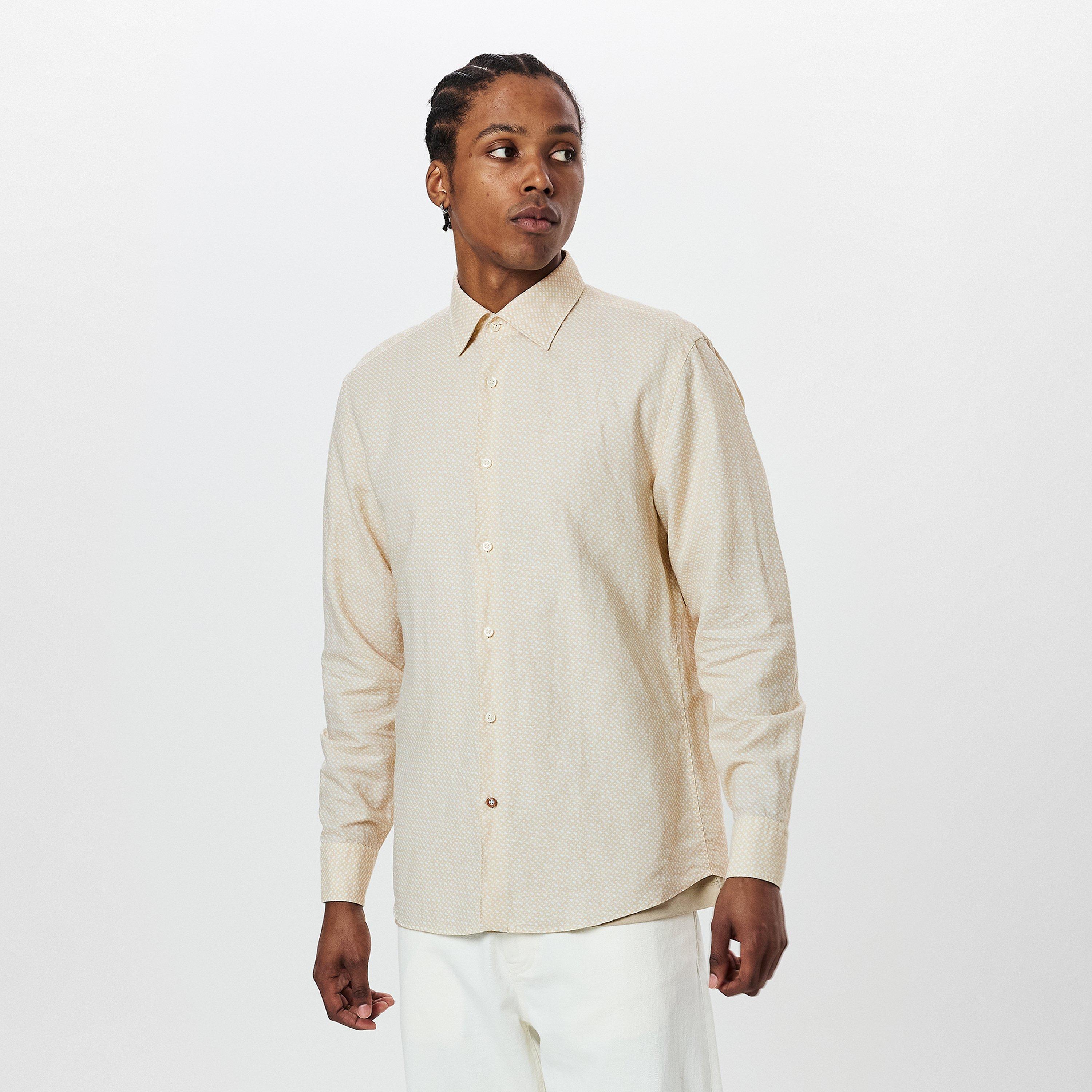 Open White 131 - Boss - Men's HBB CHAL Kent Patterned Short-Sleeve Shirt - 3