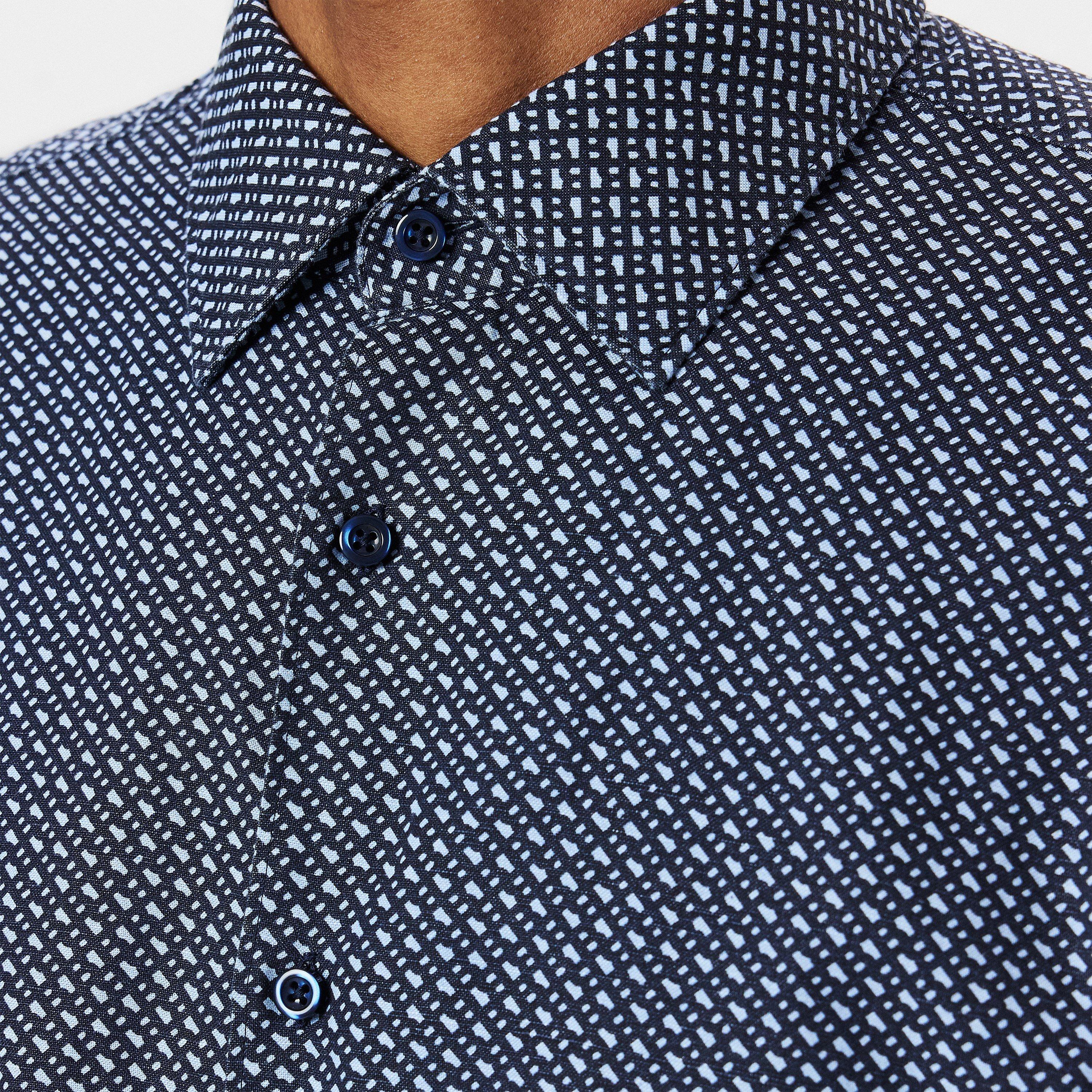 Dark Blue 404 - Boss - Men's HBB CHAL Kent Patterned Short-Sleeve Shirt - 5