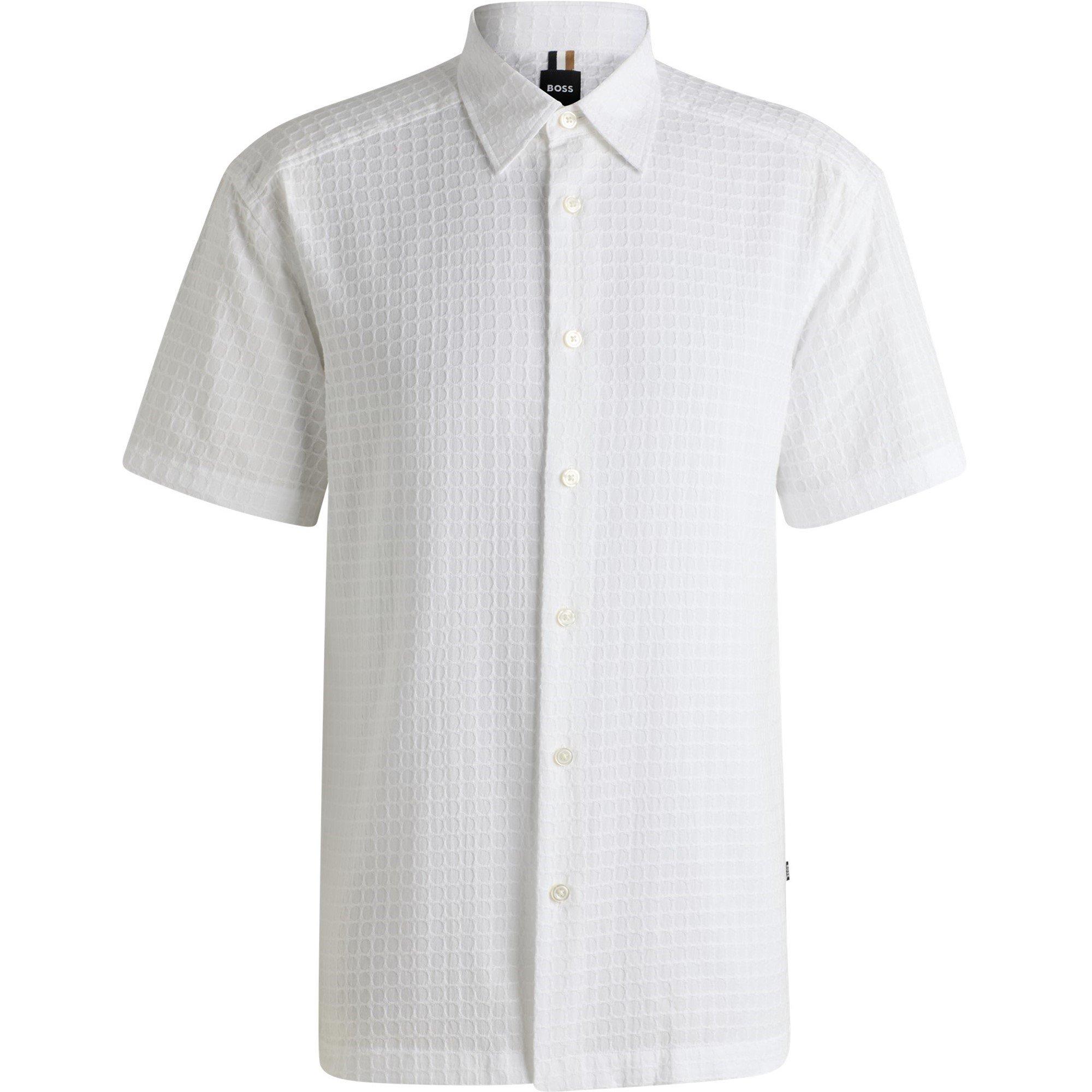 White 100 - Boss - Men's HBB C CORY Plain Short-Sleeve Shirt - 1