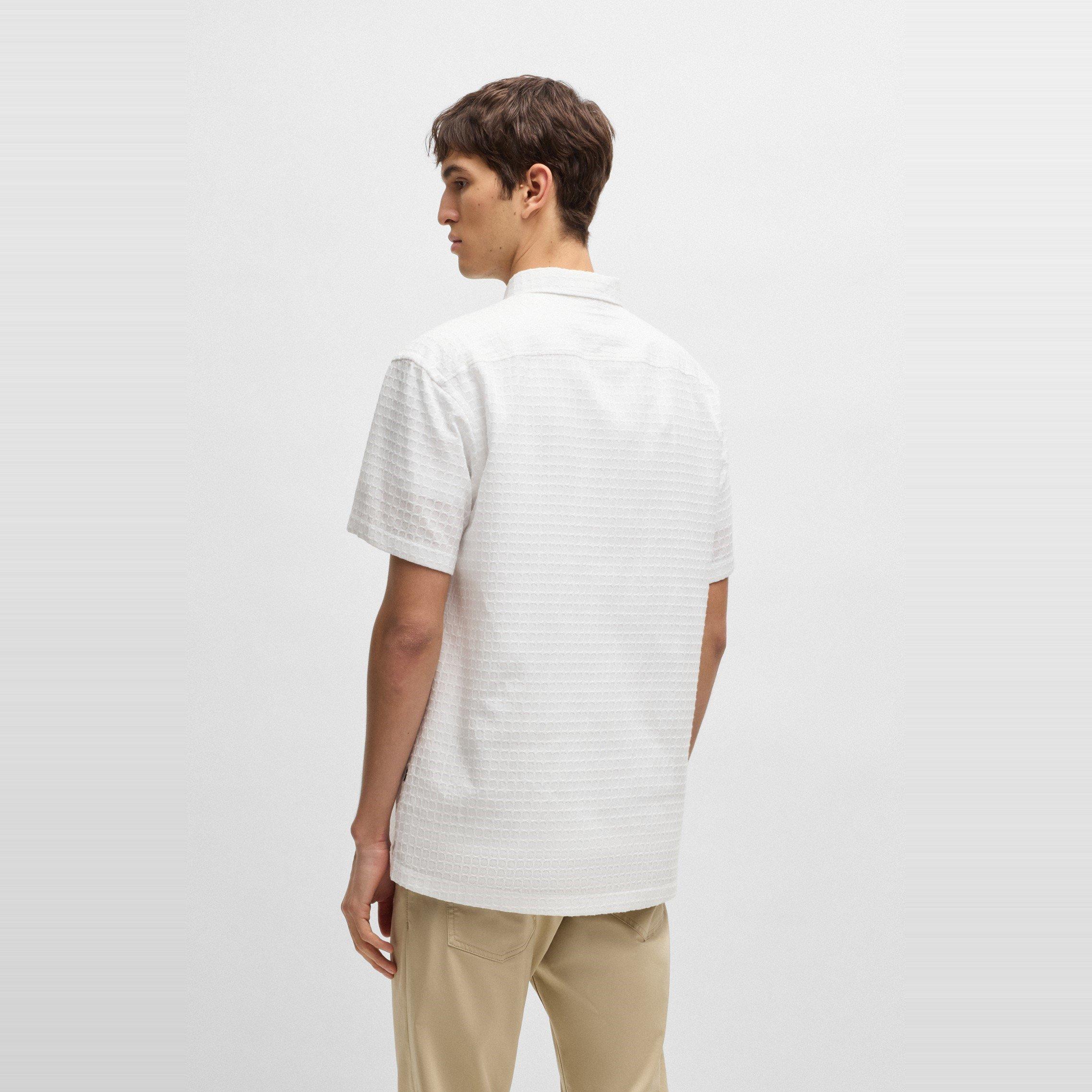 White 100 - Boss - Men's HBB C CORY Plain Short-Sleeve Shirt - 3