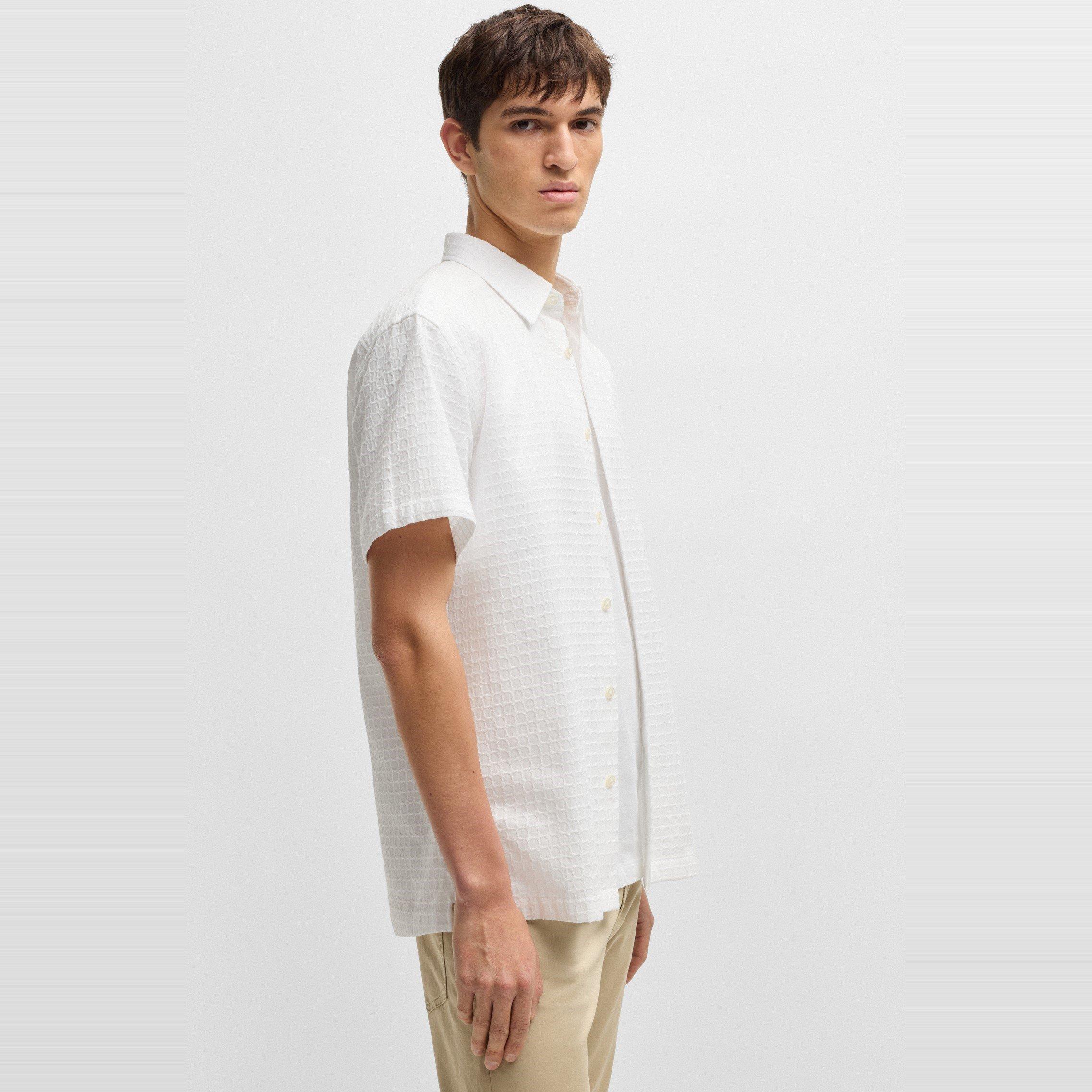 White 100 - Boss - Men's HBB C CORY Plain Short-Sleeve Shirt - 4