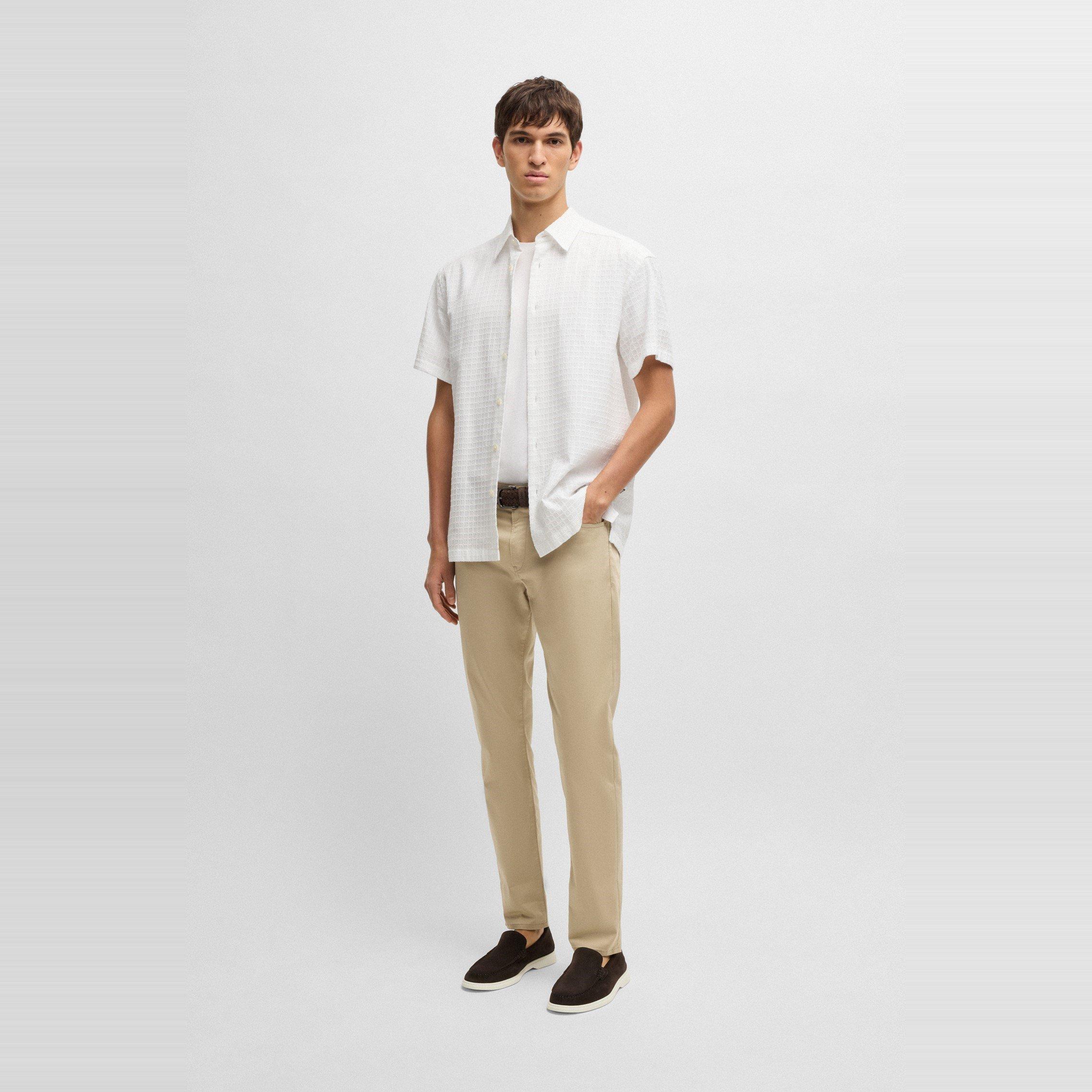 White 100 - Boss - Men's HBB C CORY Plain Short-Sleeve Shirt - 6