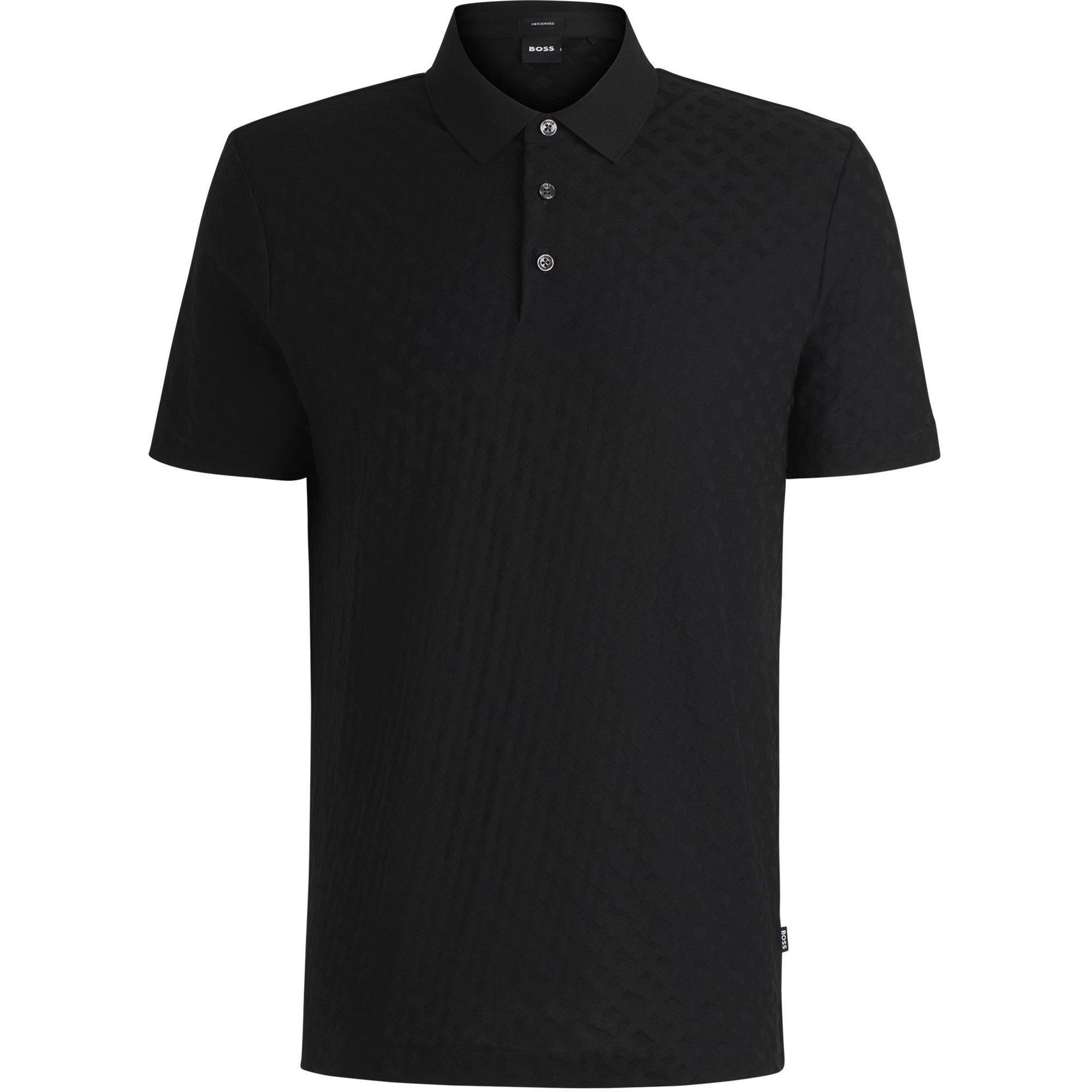 Black 001 - Boss - Men's H-Pack 80 Cotton Short Sleeve Polo Shirt - 1