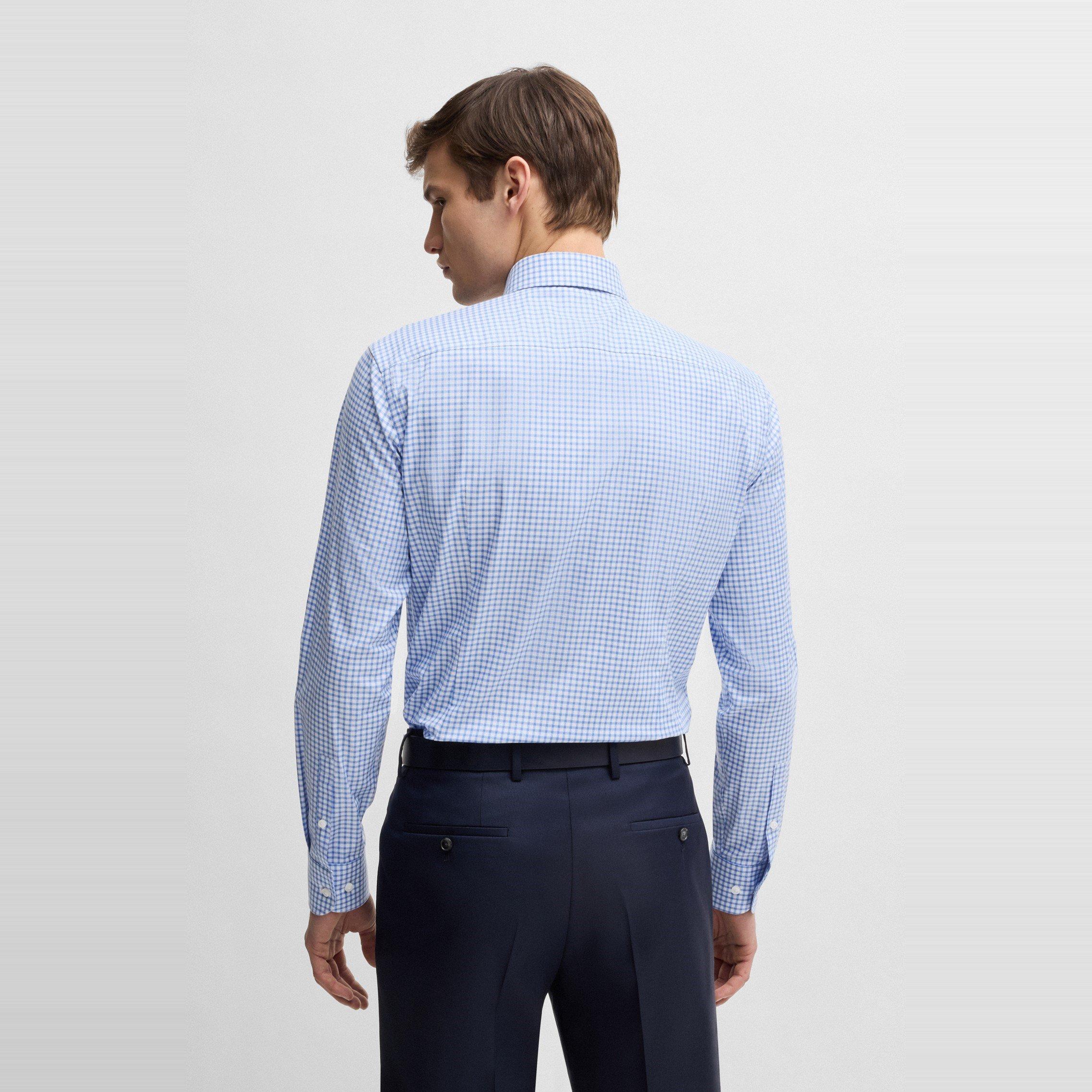 Lt Pas Blue 450 - Boss - Men's HBB HHANK Spread C1 Plain Long-Sleeve Shirt - 3