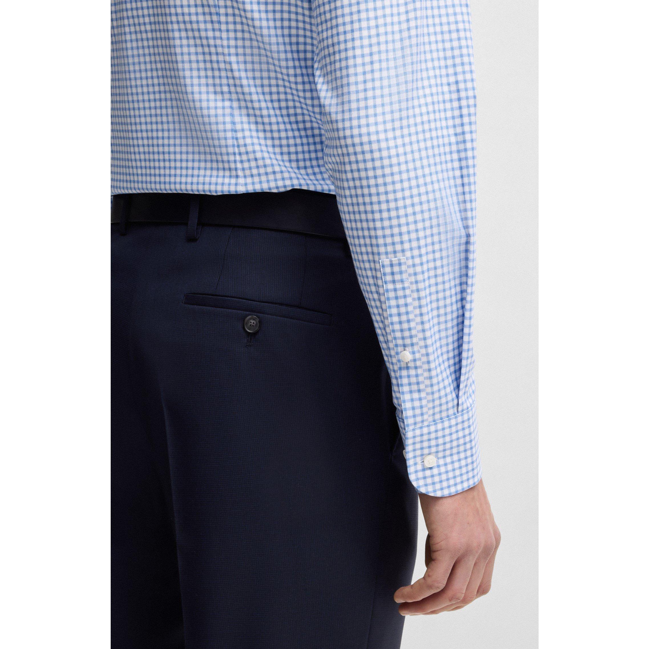 Lt Pas Blue 450 - Boss - Men's HBB HHANK Spread C1 Plain Long-Sleeve Shirt - 4