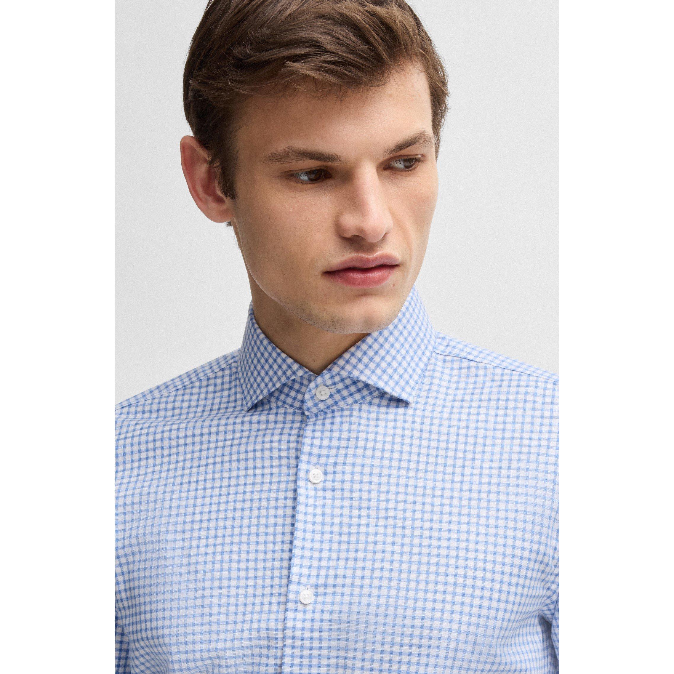 Lt Pas Blue 450 - Boss - Men's HBB HHANK Spread C1 Plain Long-Sleeve Shirt - 5