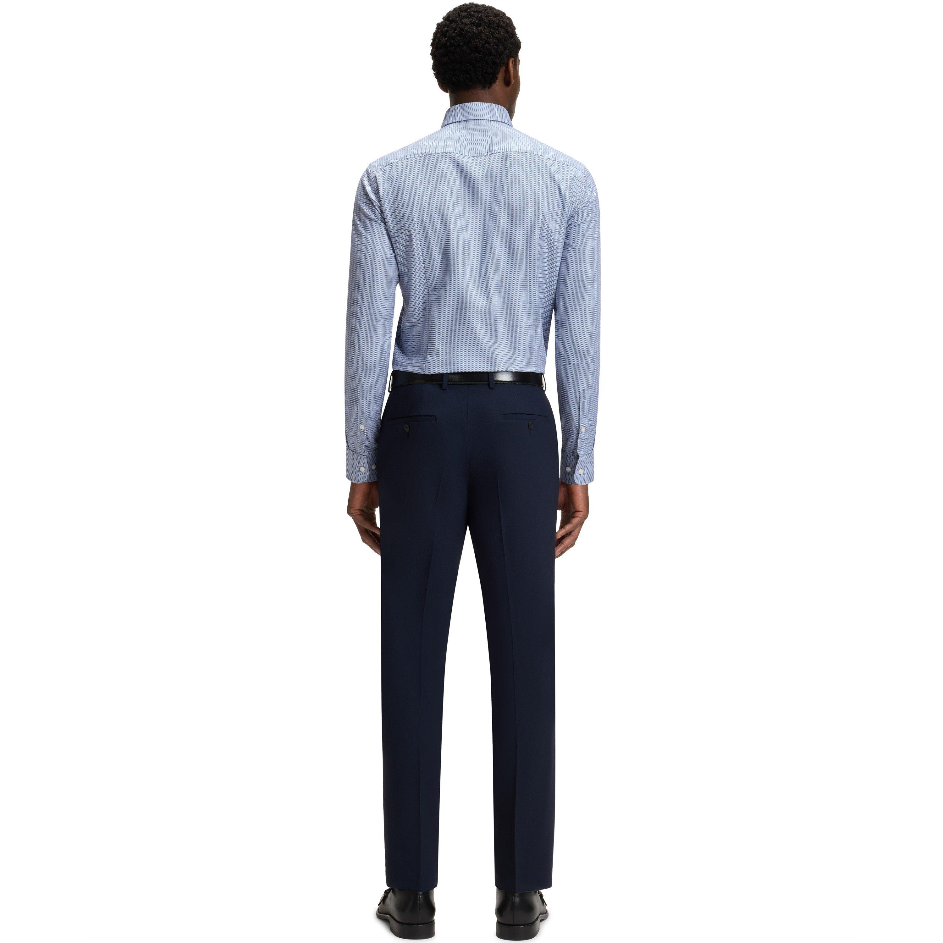 Dark Blue - Boss - Men's H-HANK Long Sleeve Spread Collar Shirt - 3