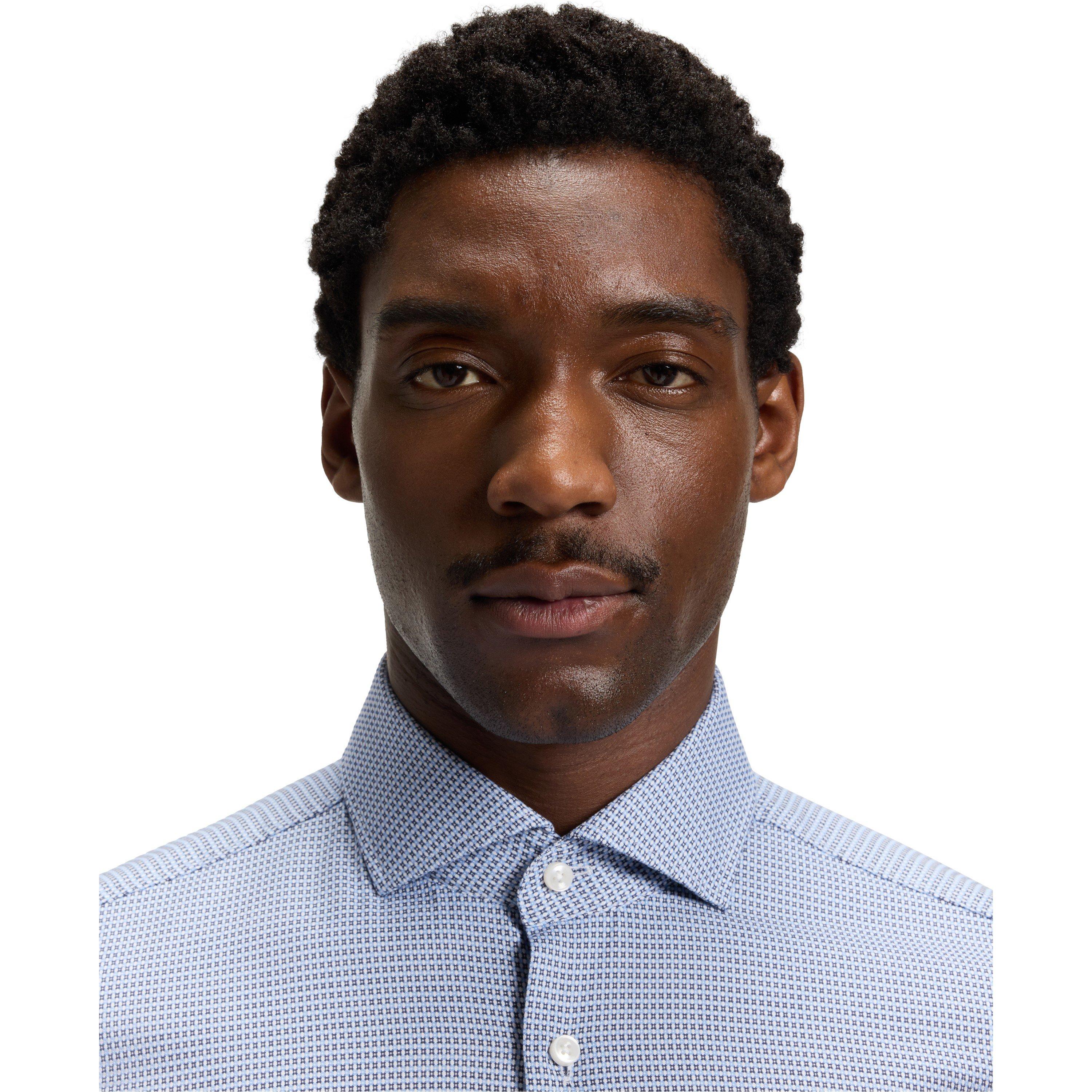 Dark Blue - Boss - Men's H-HANK Long Sleeve Spread Collar Shirt - 5