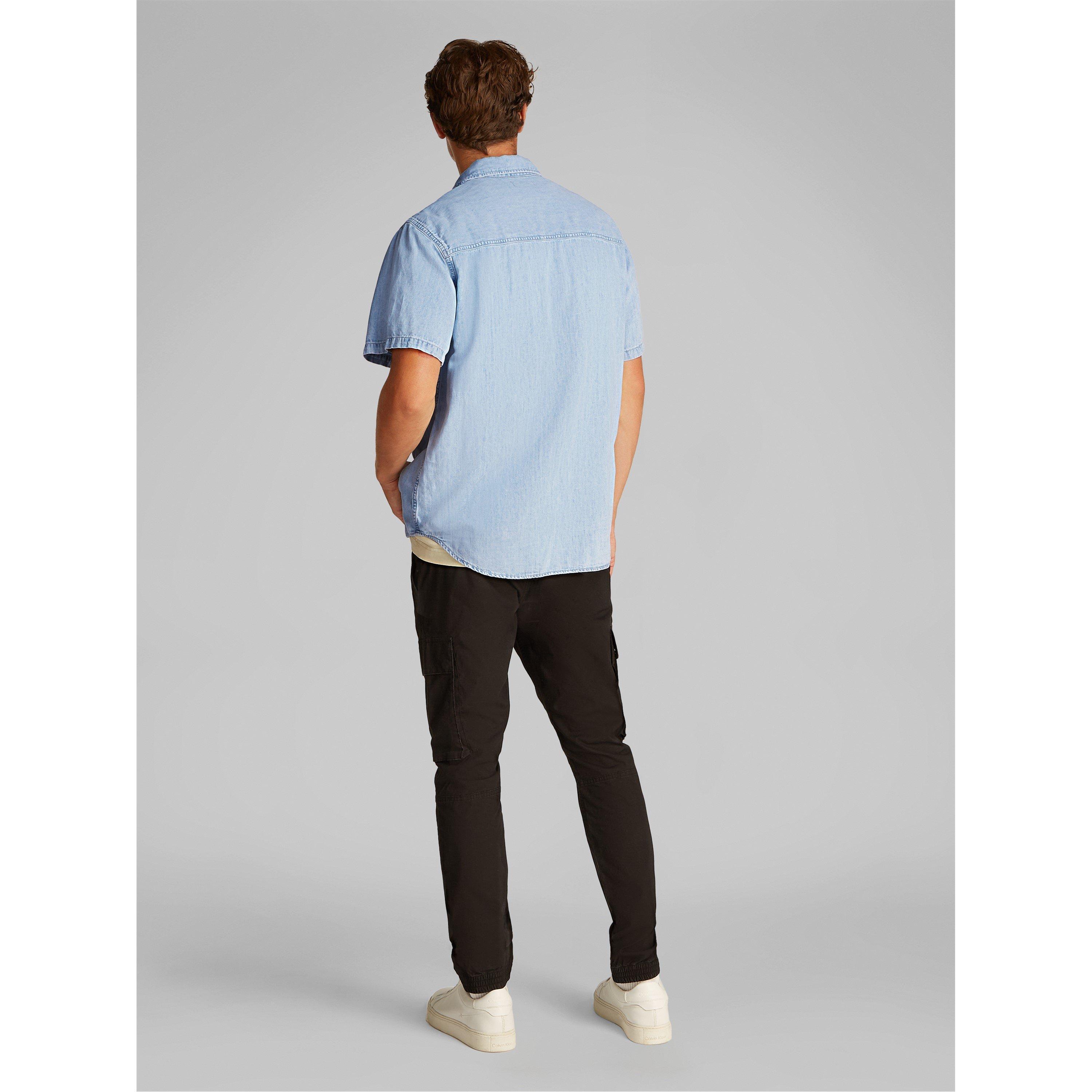 Denim Light - Calvin Klein Jeans - Men's Short-Sleeve Plain Shirt - 4