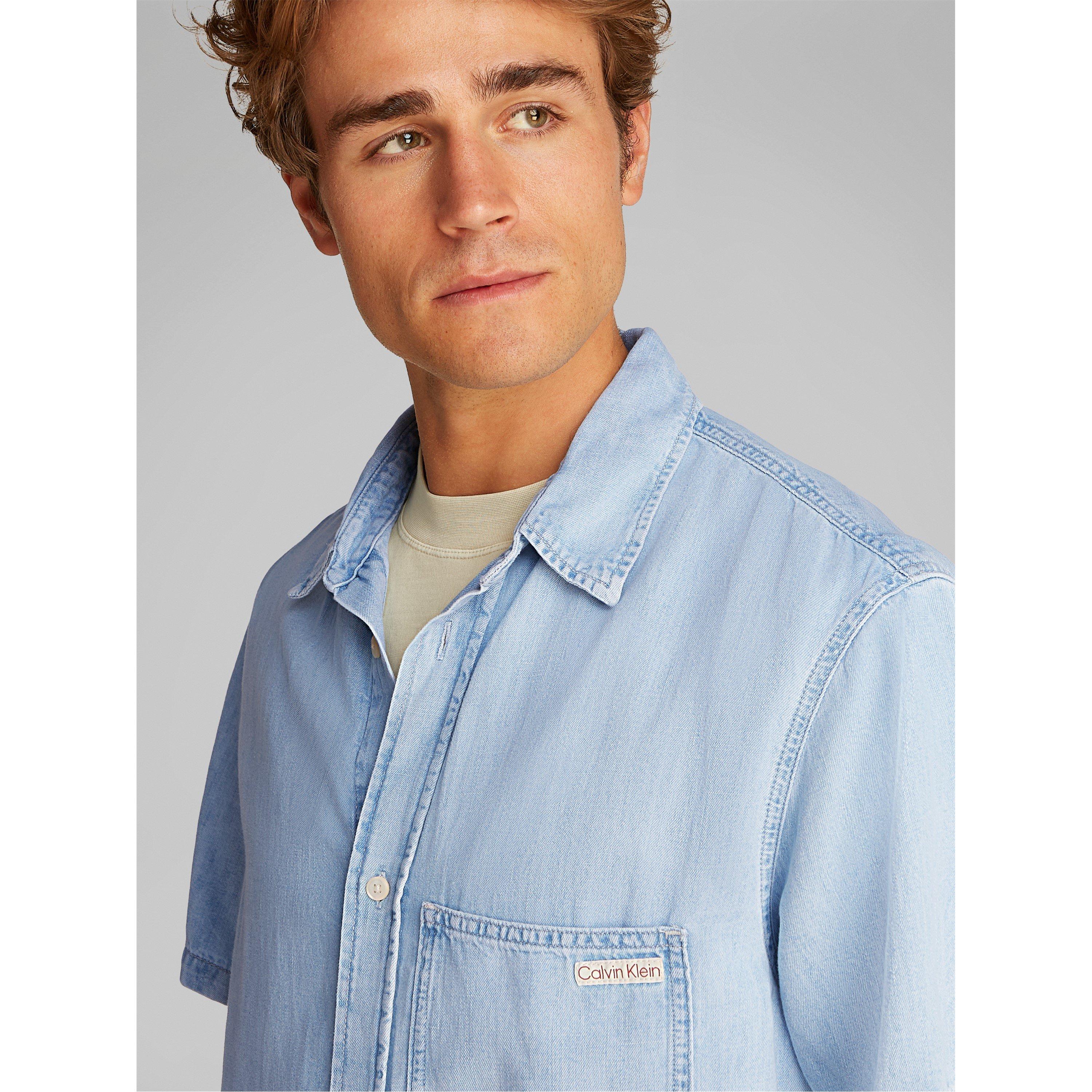 Denim Light - Calvin Klein Jeans - Men's Short-Sleeve Plain Shirt - 5