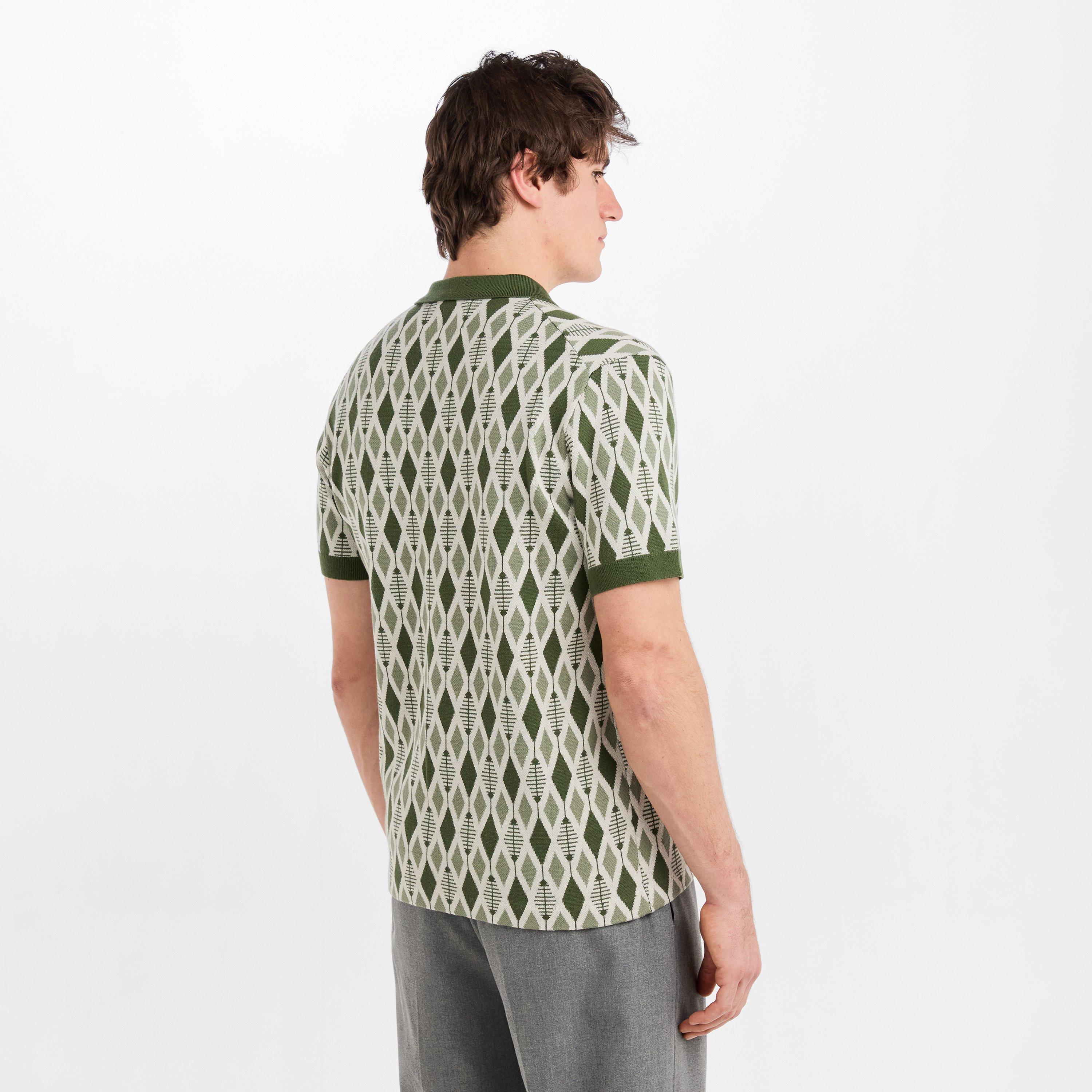 Zelena - Pretty Green - Men's Roxy Knitted Short-Sleeve Polo Shirt - 4