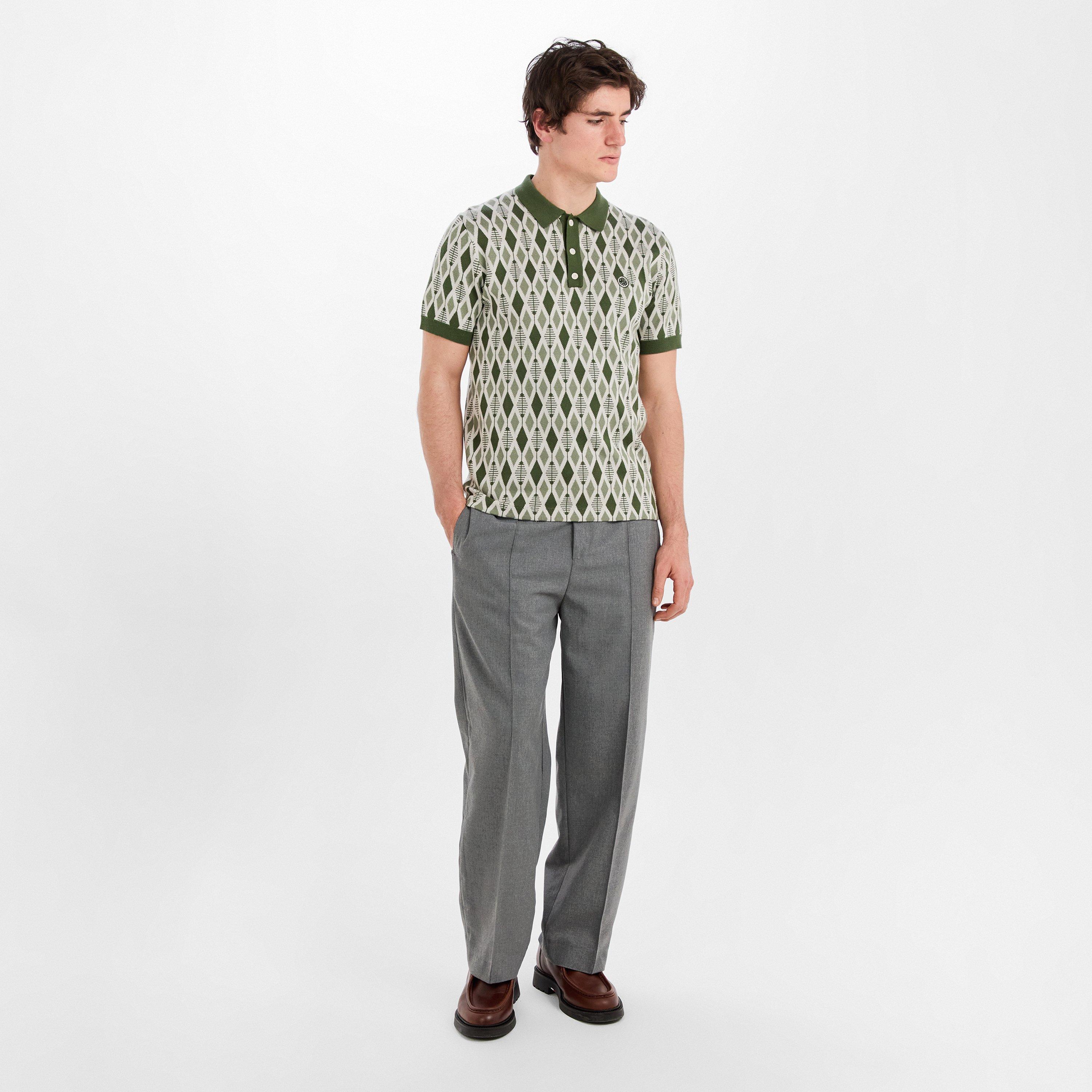 Zelena - Pretty Green - Men's Roxy Knitted Short-Sleeve Polo Shirt - 6