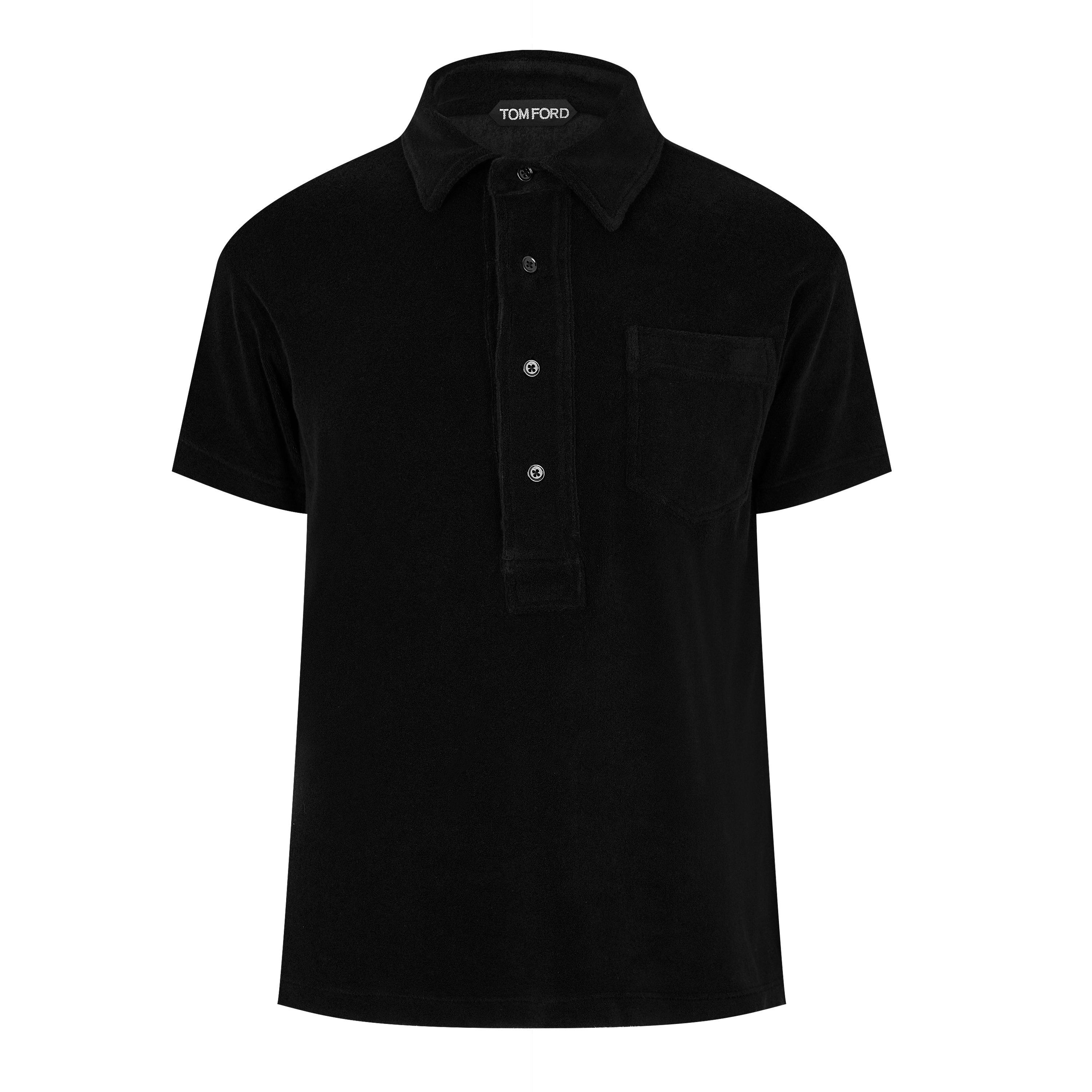 Black - Tom Ford - Men's Towelling Polo - 5