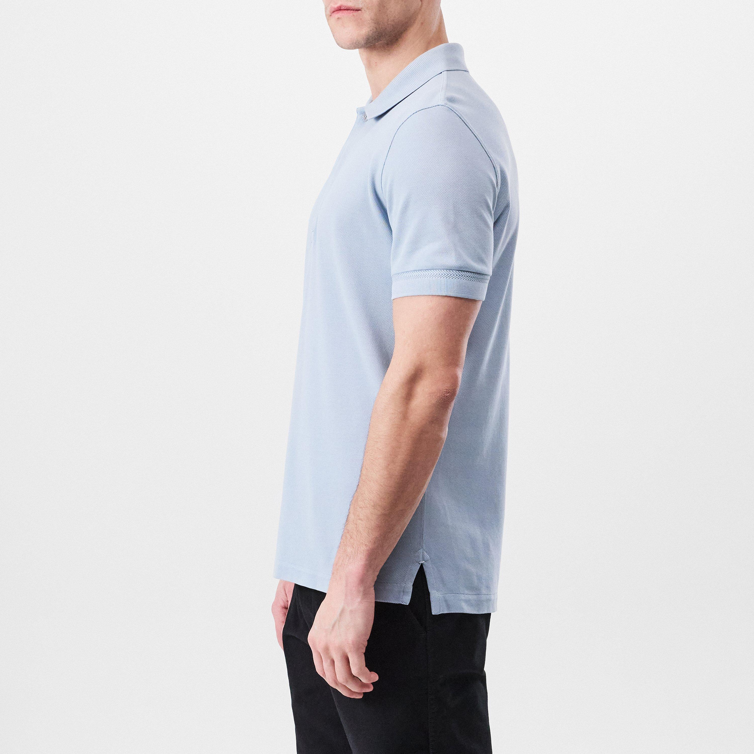 Arctic Blue - Tom Ford - Men's Piquet Short Sleeve Polo Shirt - 2