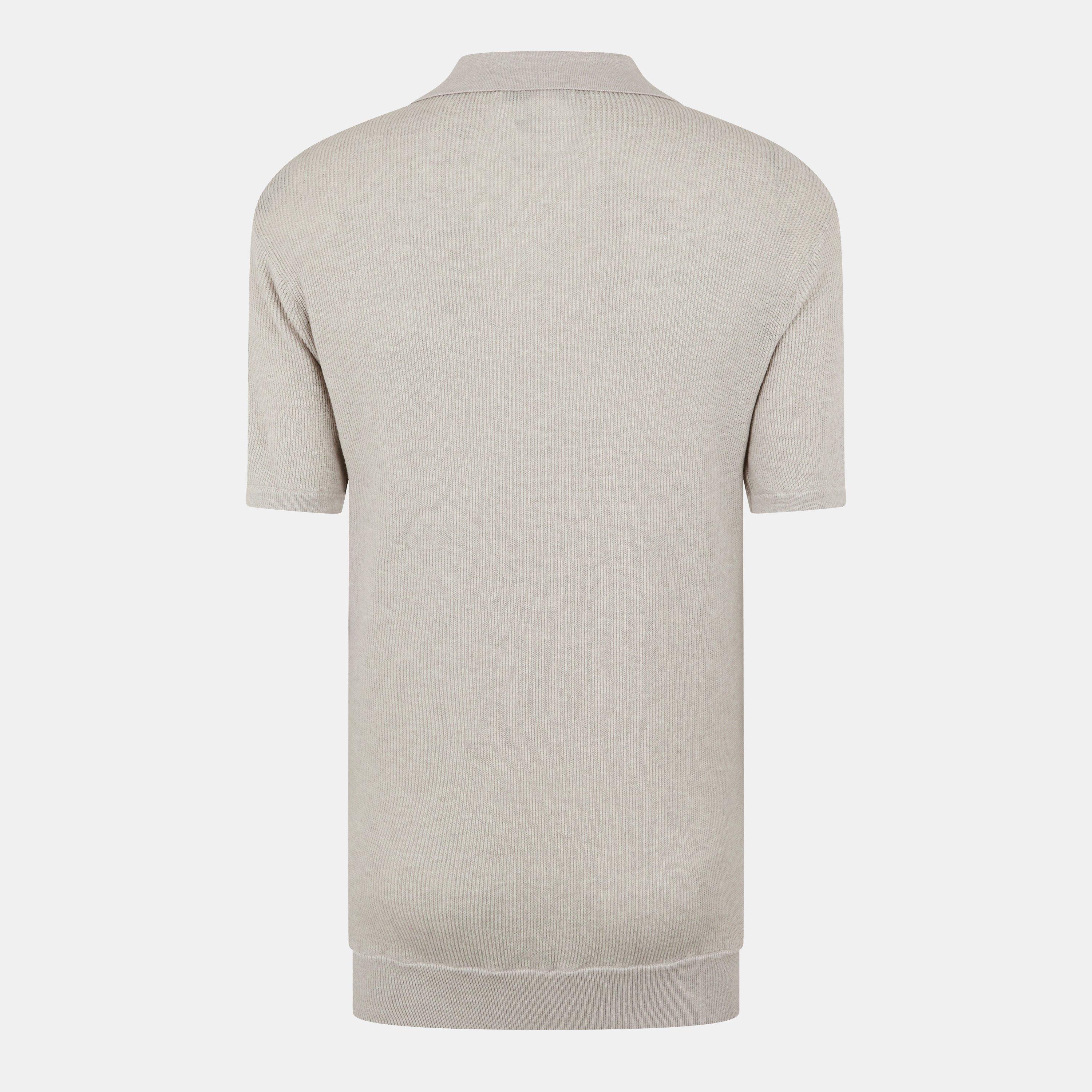 Putty Marl - Jack Wills - Ottoman Knit Short-Sleeve Polo Shirt - 2