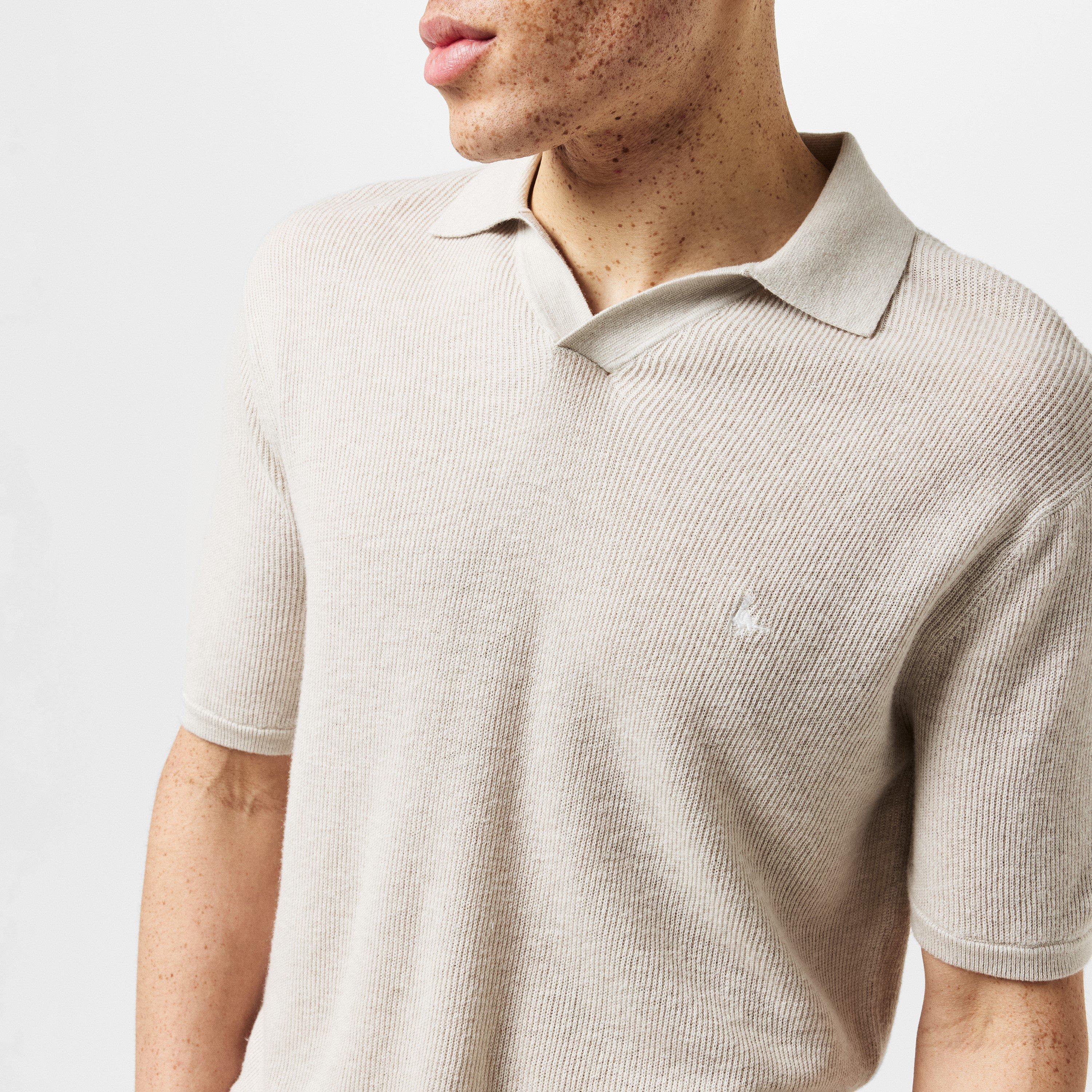 Putty Marl - Jack Wills - Ottoman Knit Short-Sleeve Polo Shirt - 5