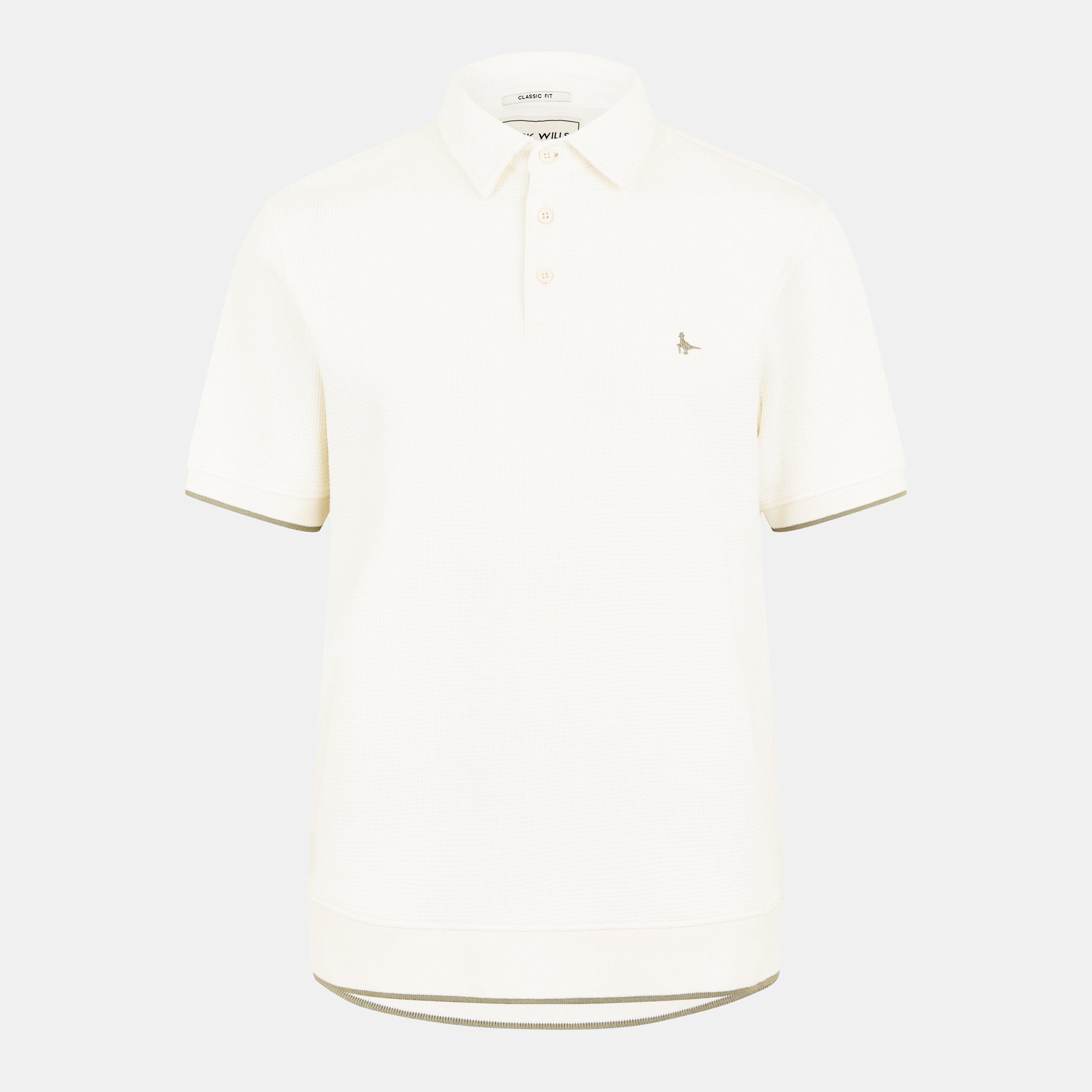 мъжко 's Waffle Textured Short-Sleeve Polo Shirt
