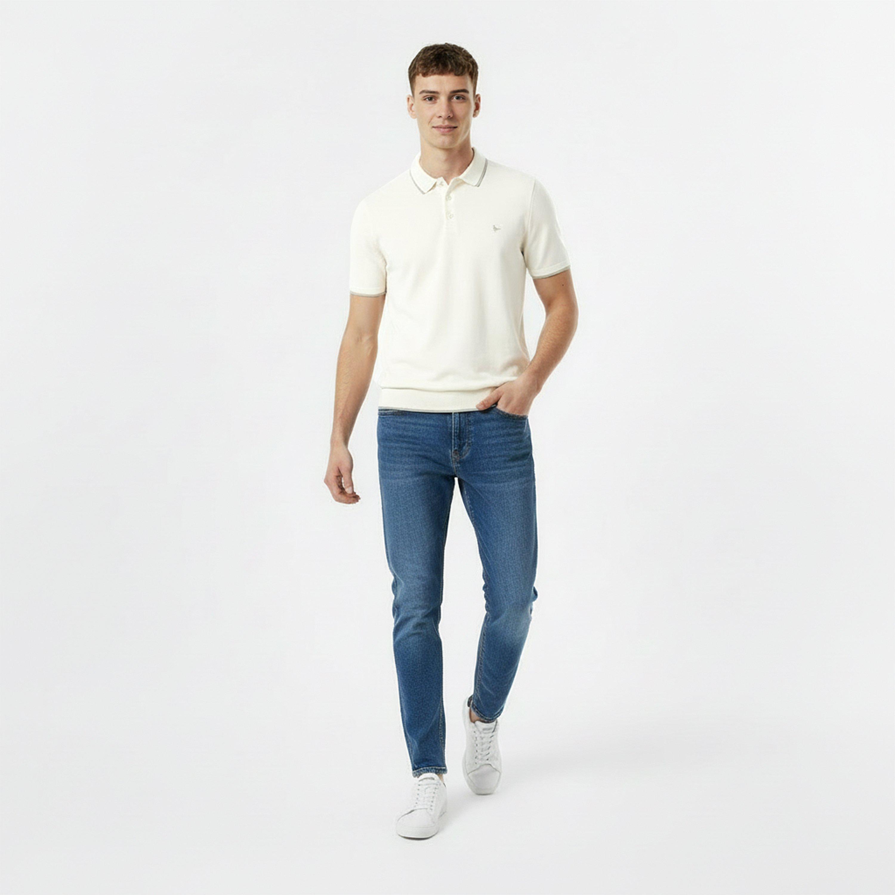 Blanco hueso - Jack Wills - Men's Waffle Textured Short-Sleeve Polo Shirt - 5