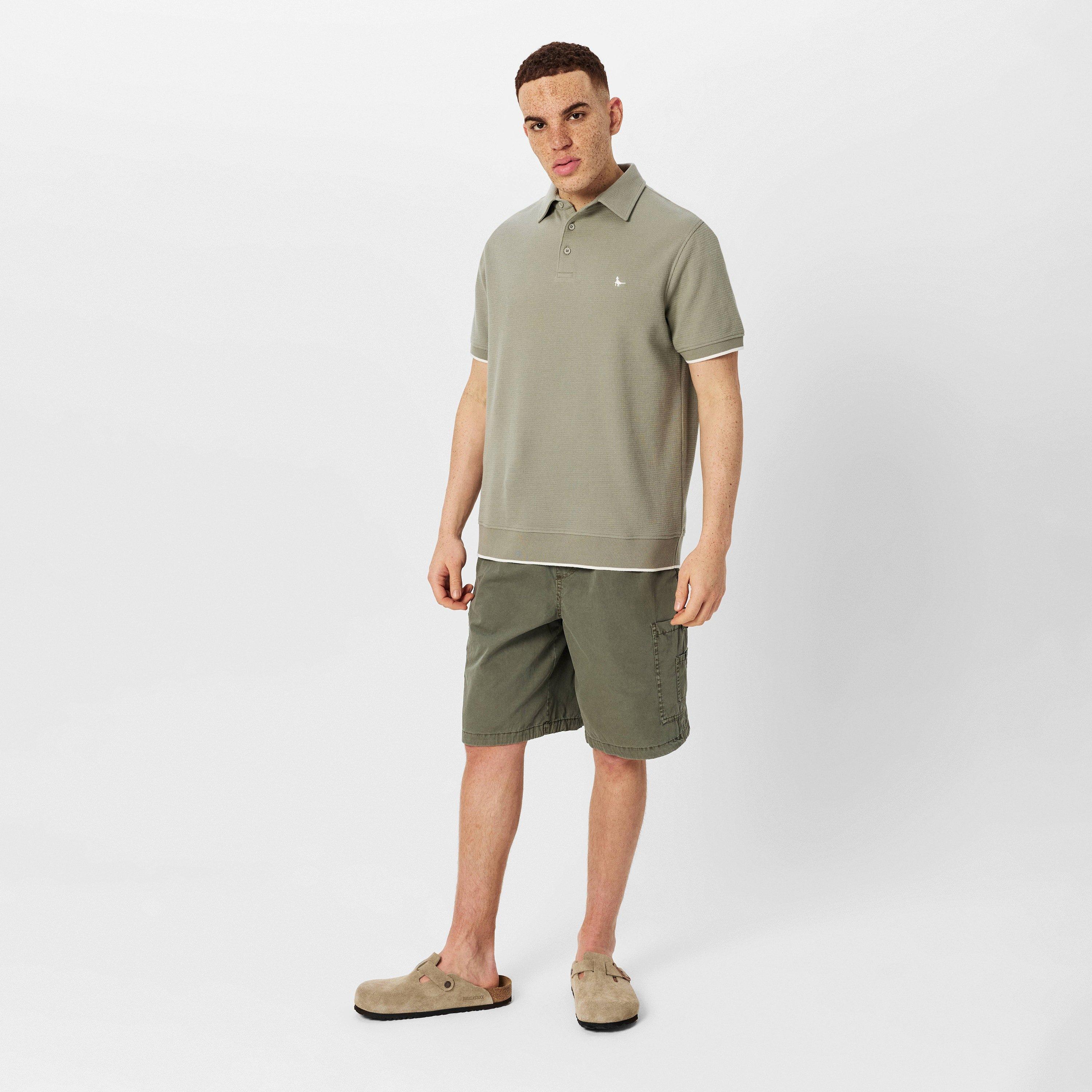 Zilveren Salie - Jack Wills - Waffle Textured Short-Sleeve Polo Shirt - 4