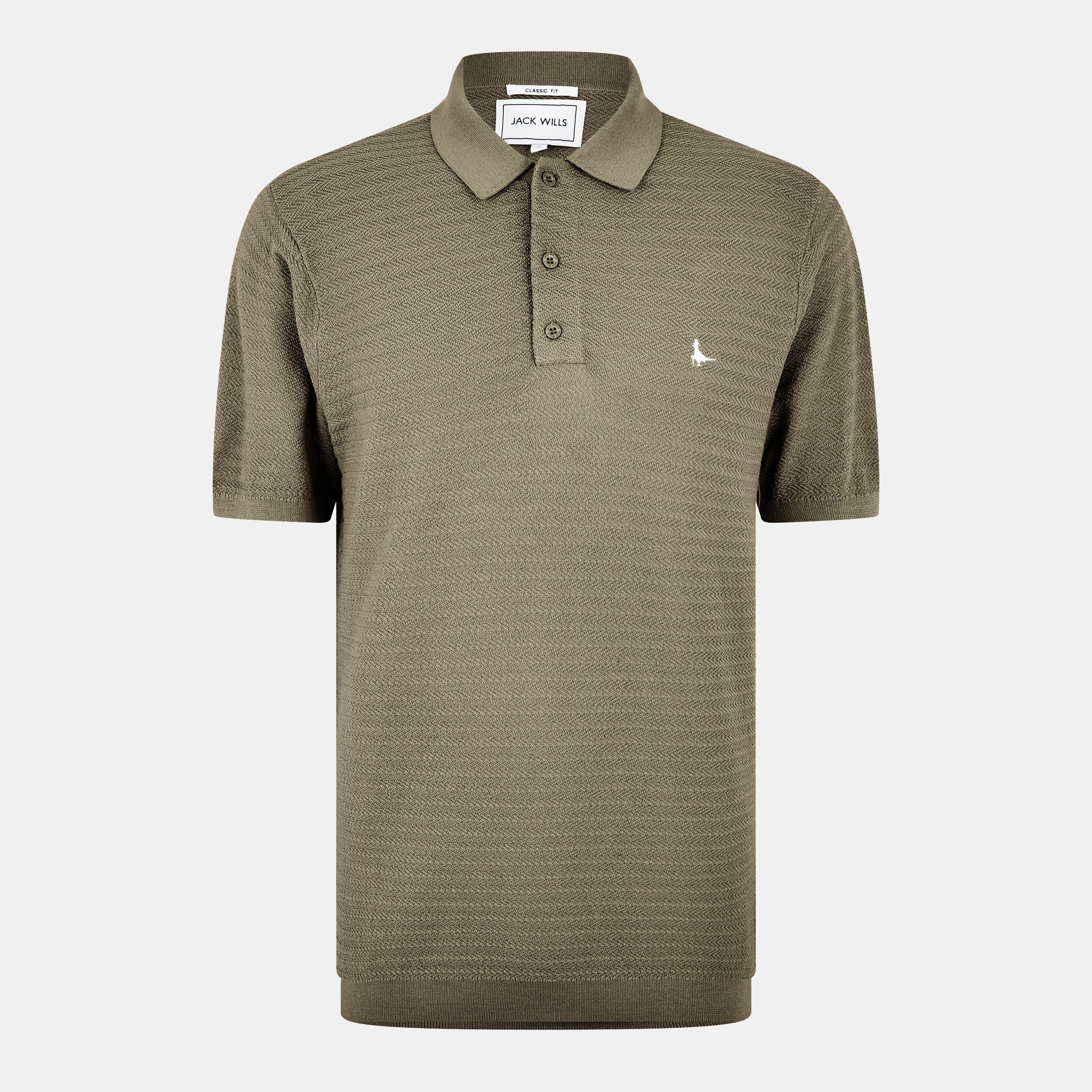 мъжко 's Herringbone Short-Sleeve Polo Shirt