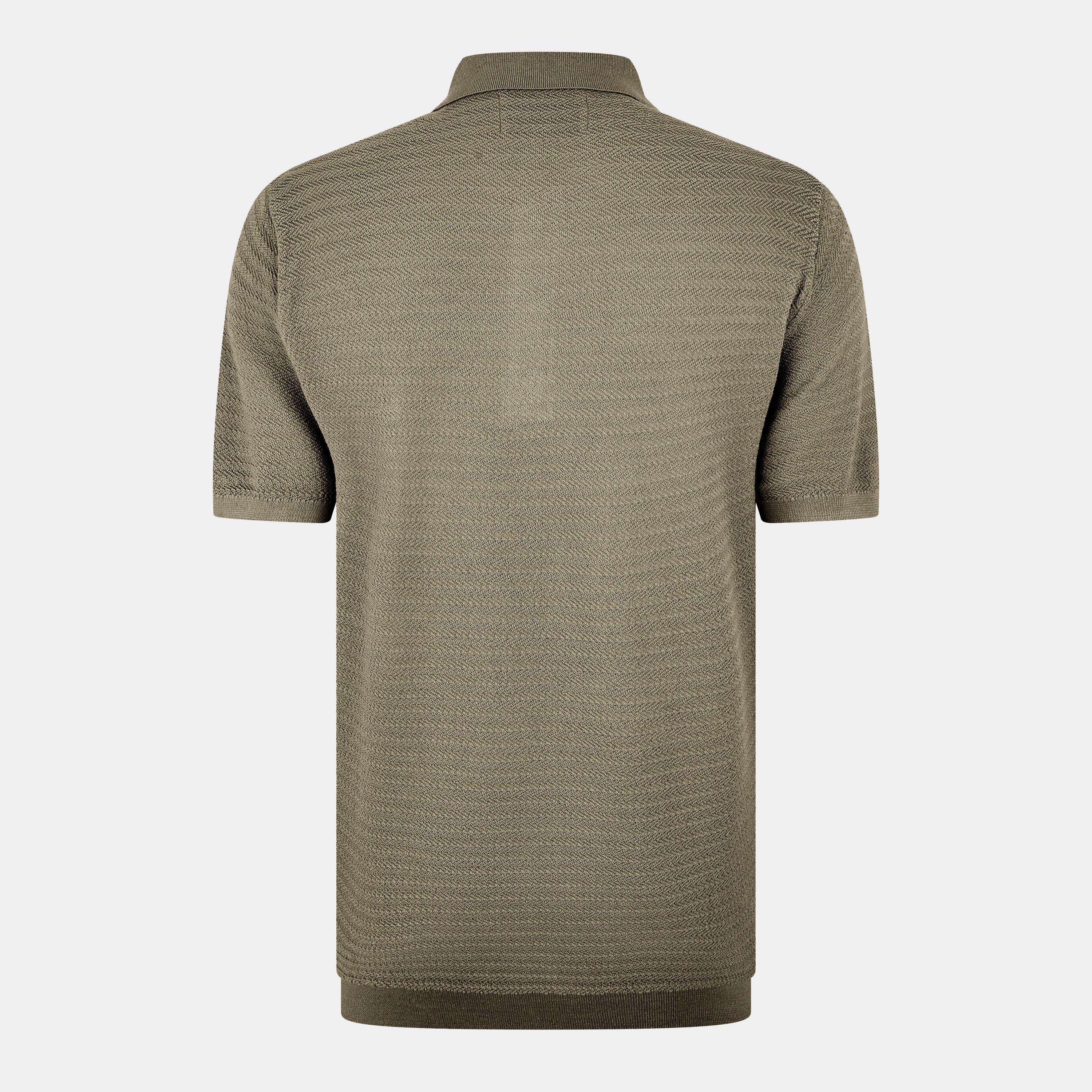 Smokey Olive - Jack Wills - Men's Herringbone Short-Sleeve Polo Shirt - 2