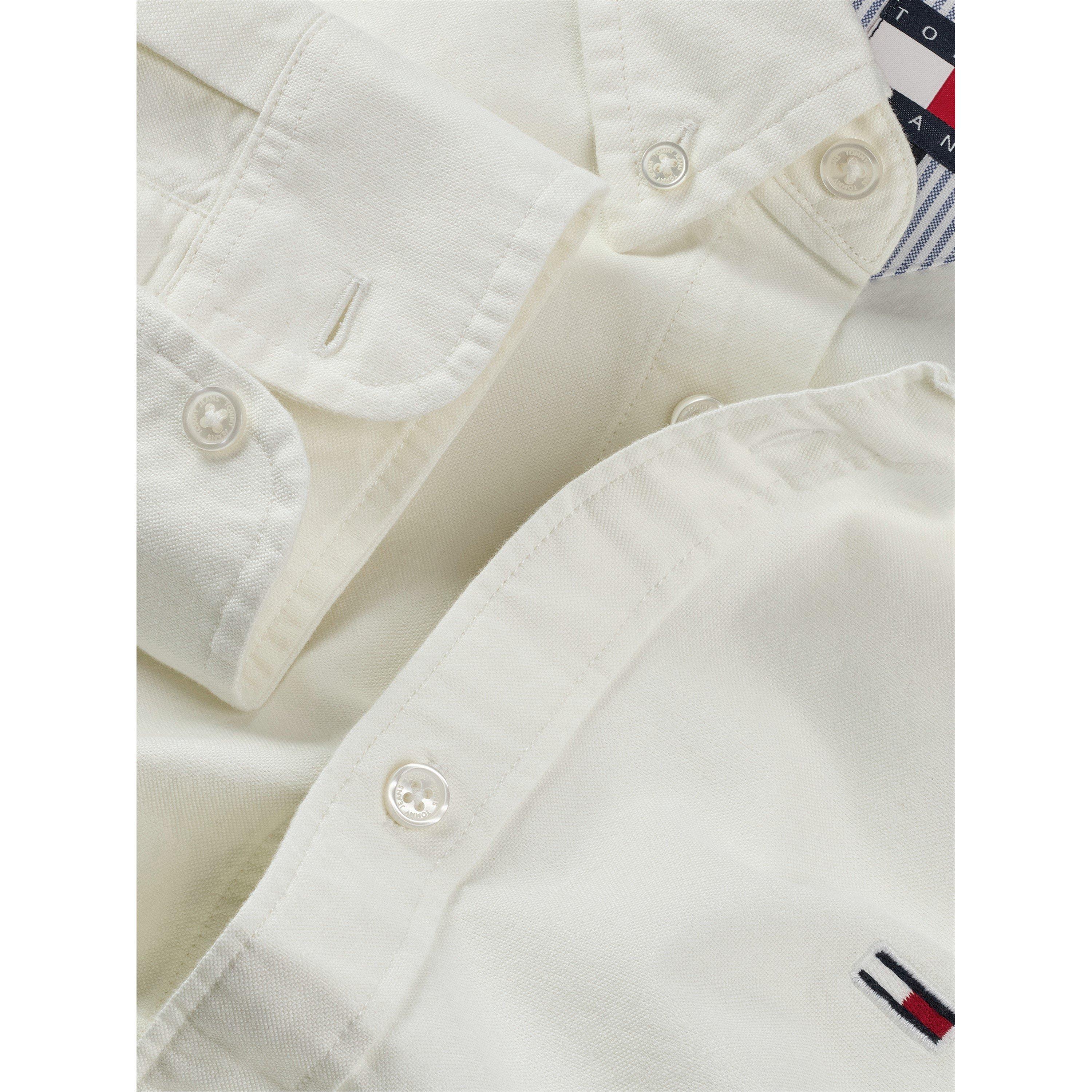 Ecru - Tommy Jeans - Men's Regular Long-Sleeve Oxford Shirt - 7