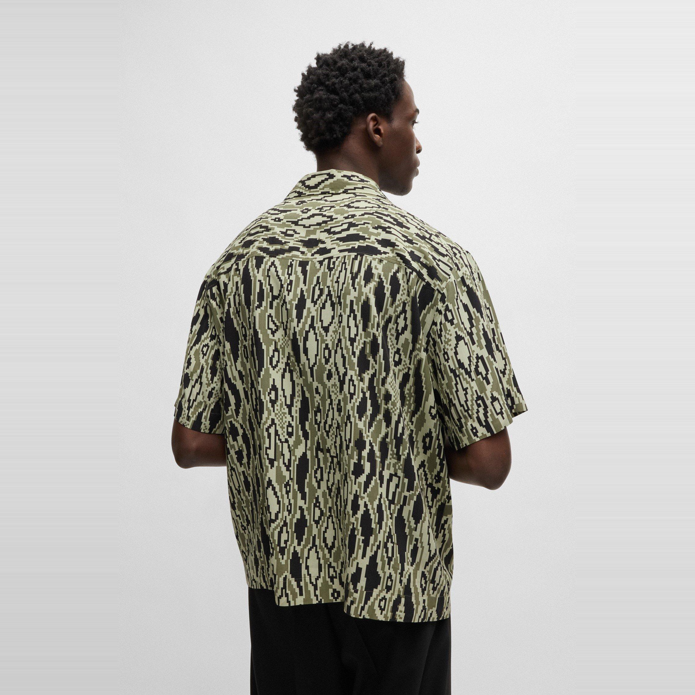 Open Green 391 - Hugo - Men's Espino Short-Sleeve Patterned Shirt - 3